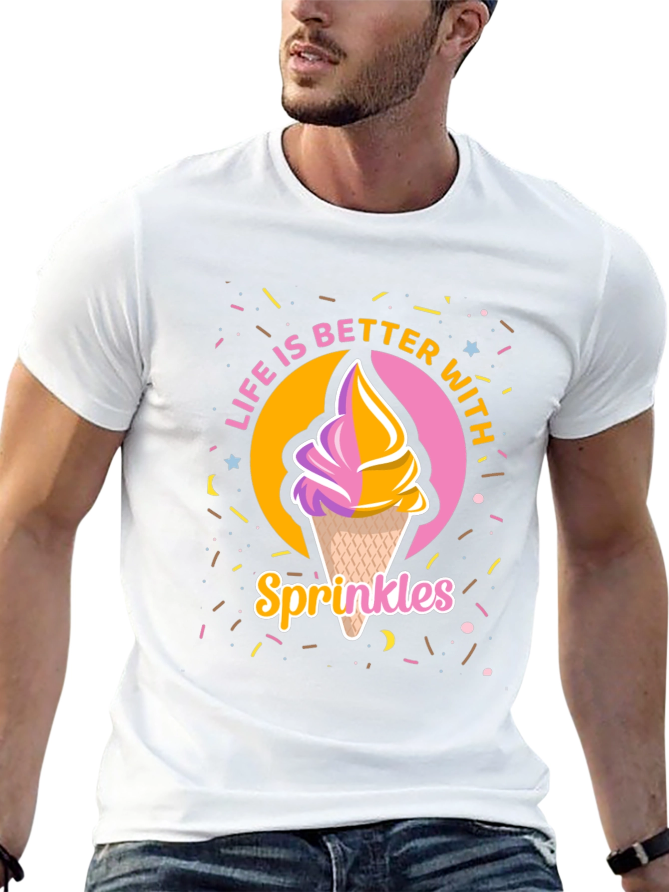Black Life is Better with Sprinkles Black T-Shirt view 13