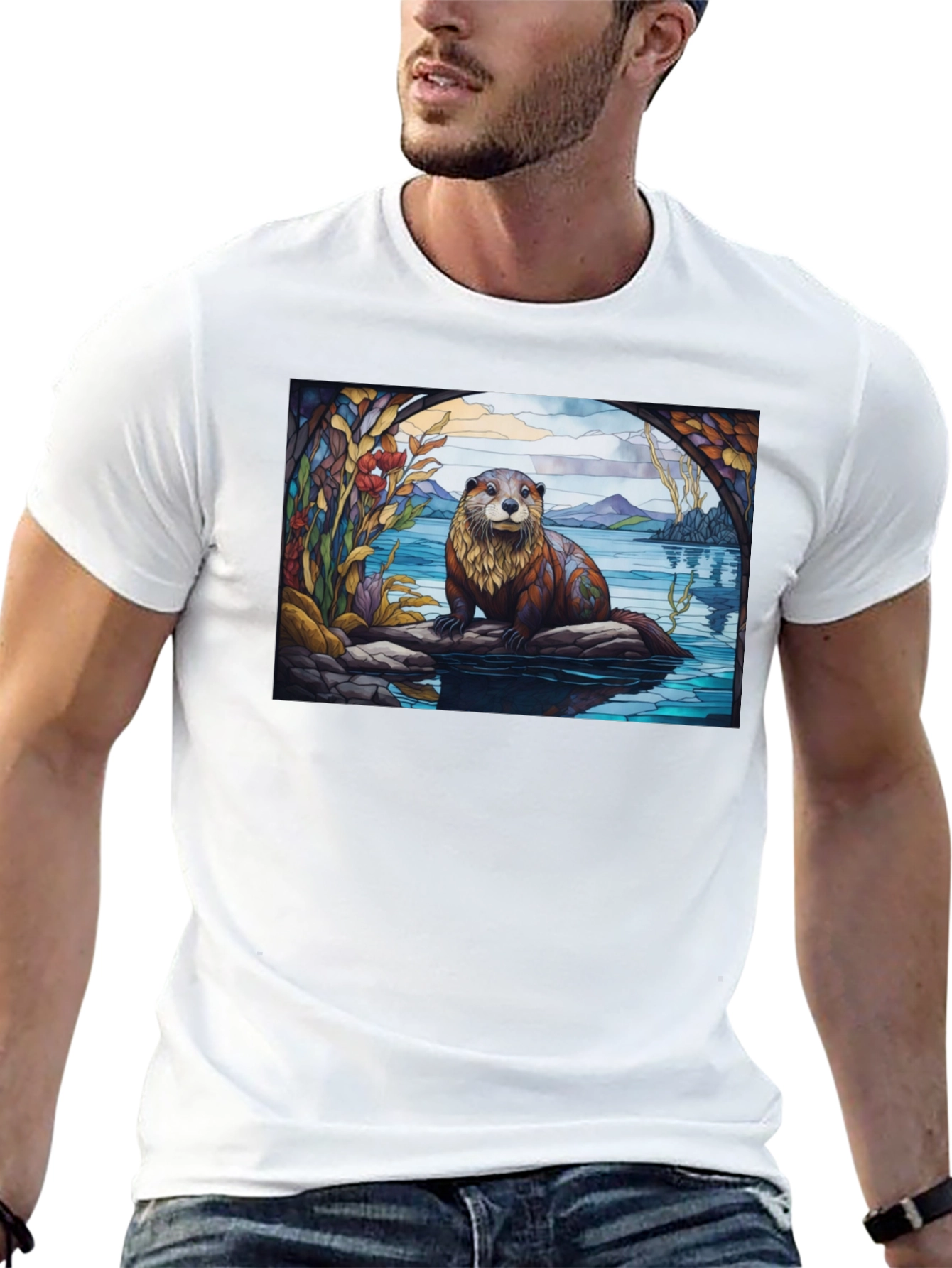Black Otter Graphic Tee - Nature Lover's T-Shirt view 13