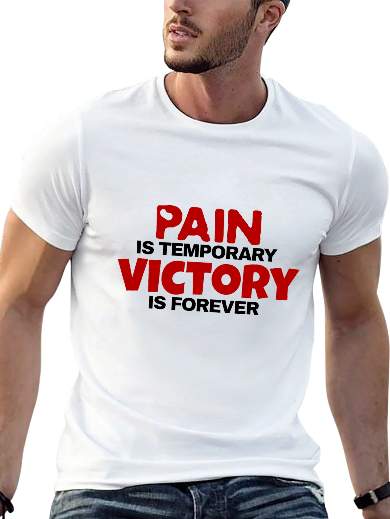 Black Pain is Temporary Victory is Forever Black T-Shirt view 13
