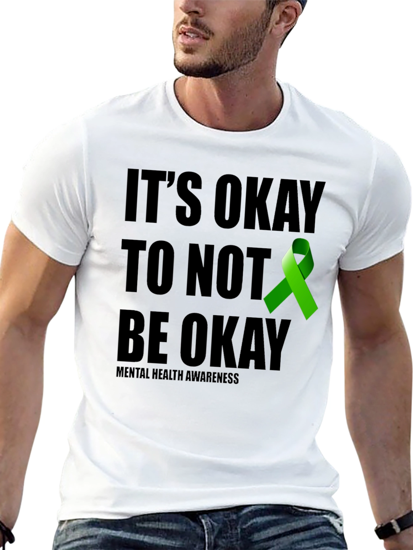 Black It's Okay To Not Be Okay Mental Health Awareness T-Shirt view 13