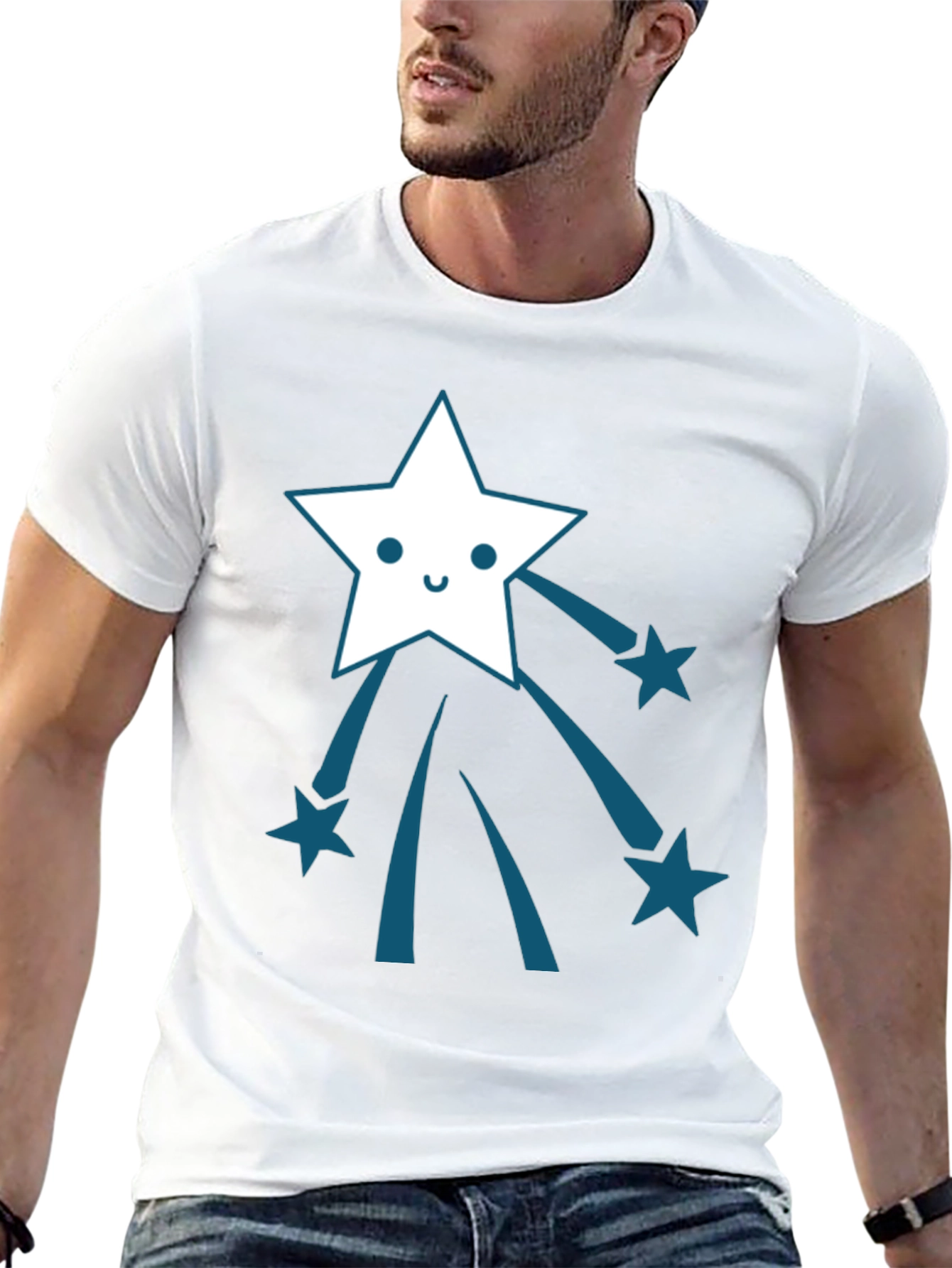 Black Shooting Star Graphic Tee - Soft Cotton Comfort view 13