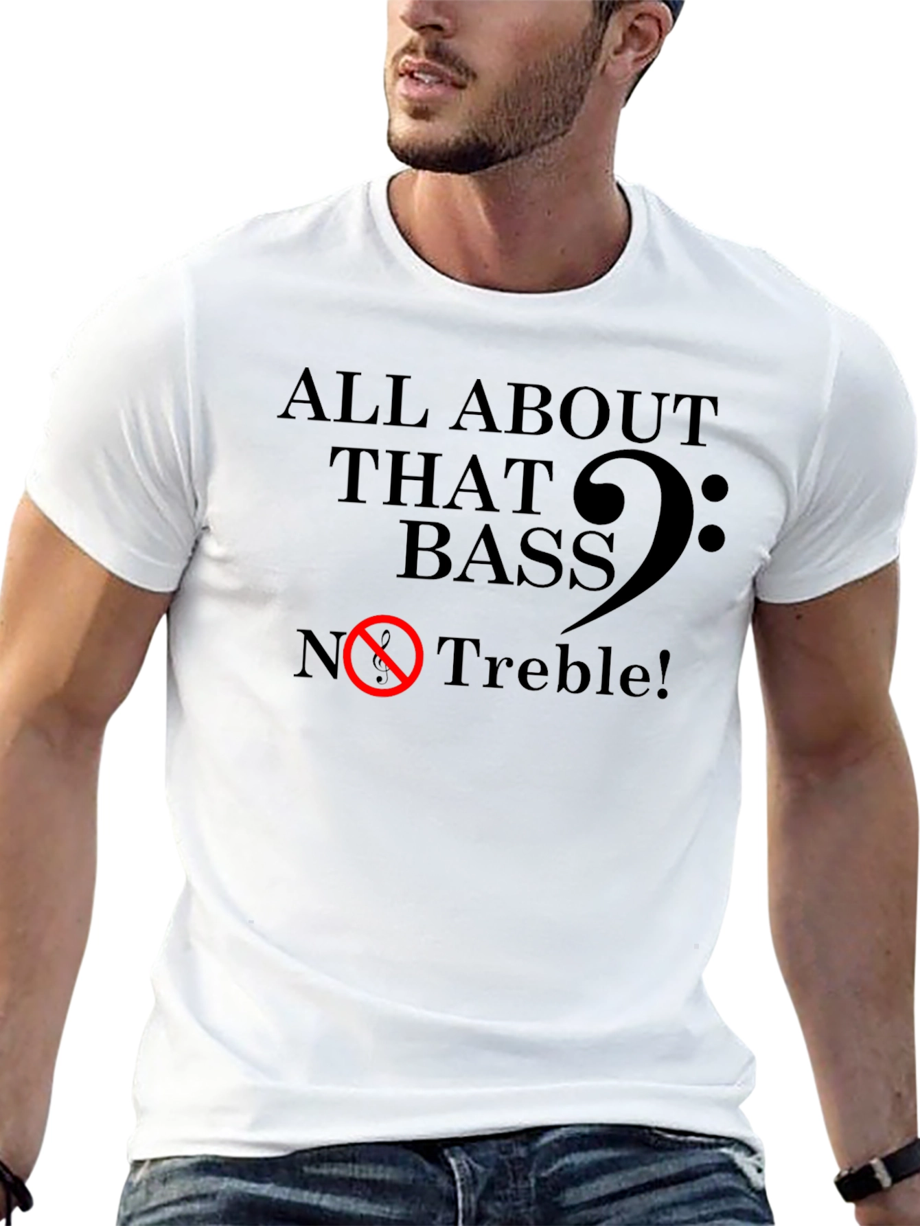 Black All About That Bass - Funny Music T-Shirt view 13