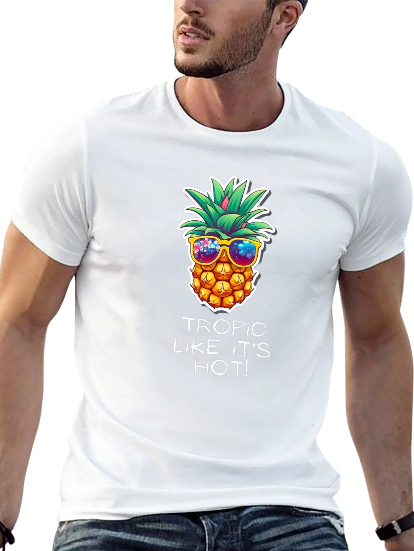 Cool Pineapple Graphic T-Shirt - Tropic Like It's Hot - 13
