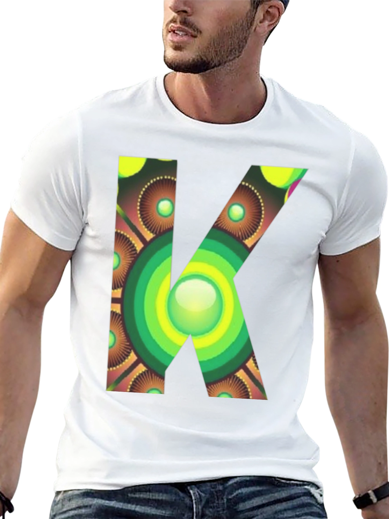 Abstract Letter K Graphic Tee - Unique Design - 13