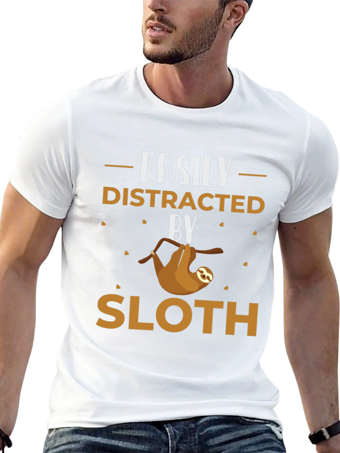 Black Easily Distracted By Sloth Graphic Tee view 13