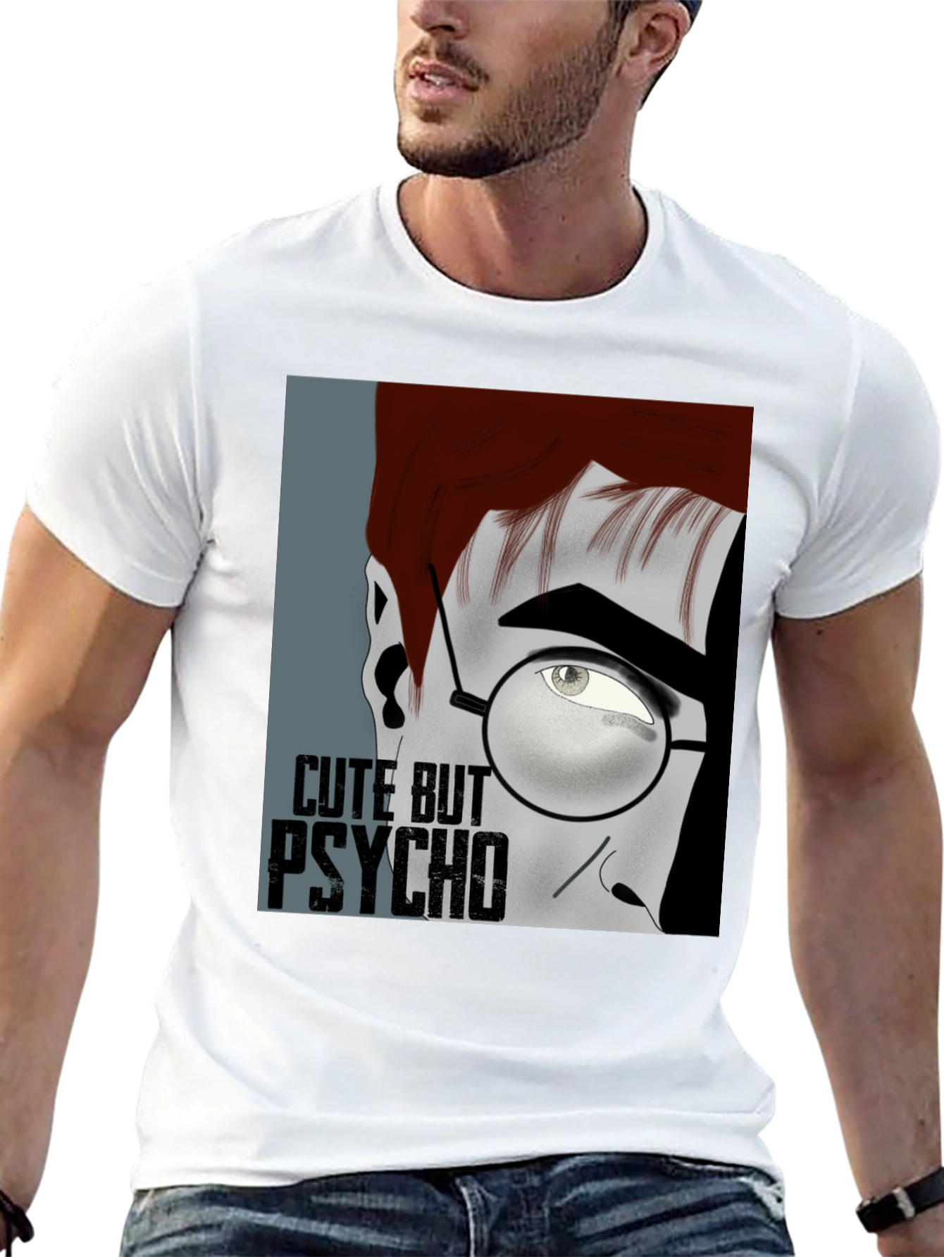 Black Cute But Psycho Graphic T-Shirt view 13
