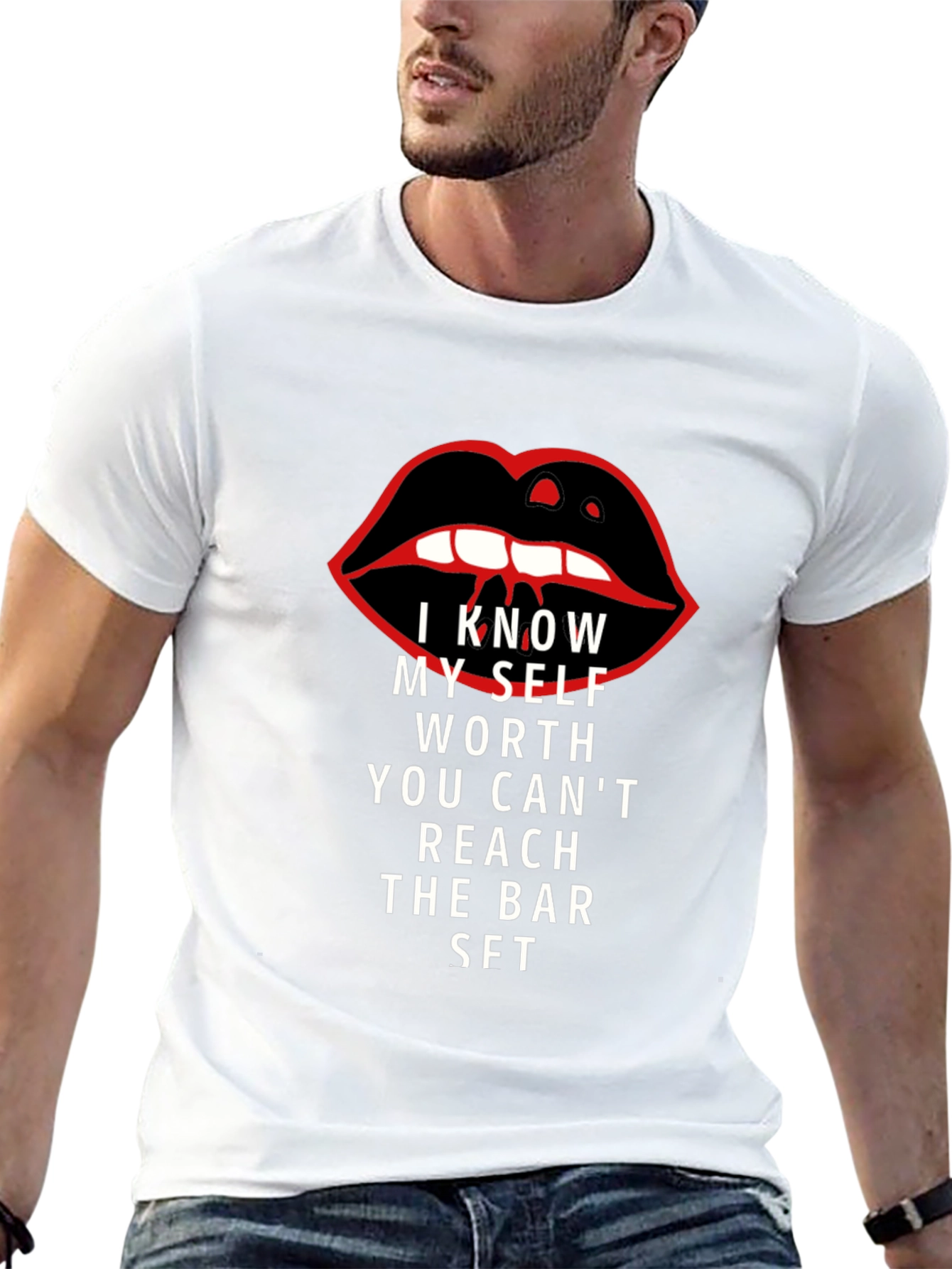 Black I Know My Self Worth Graphic Tee - Black view 13