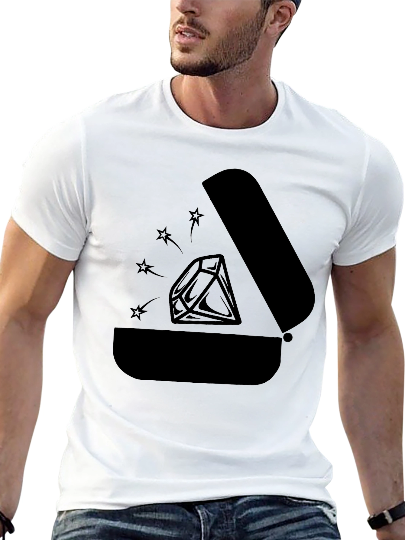 Black Diamond Ring Box Graphic Tee - Black view 13