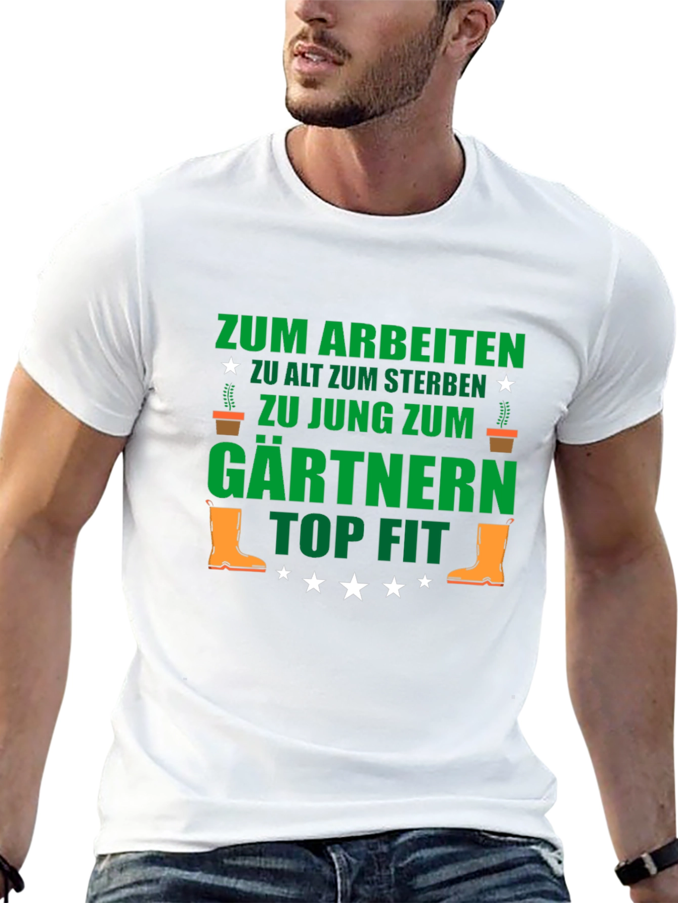 Black Gardener T-Shirt: Funny German Gardening Tee for Gardeners view 13