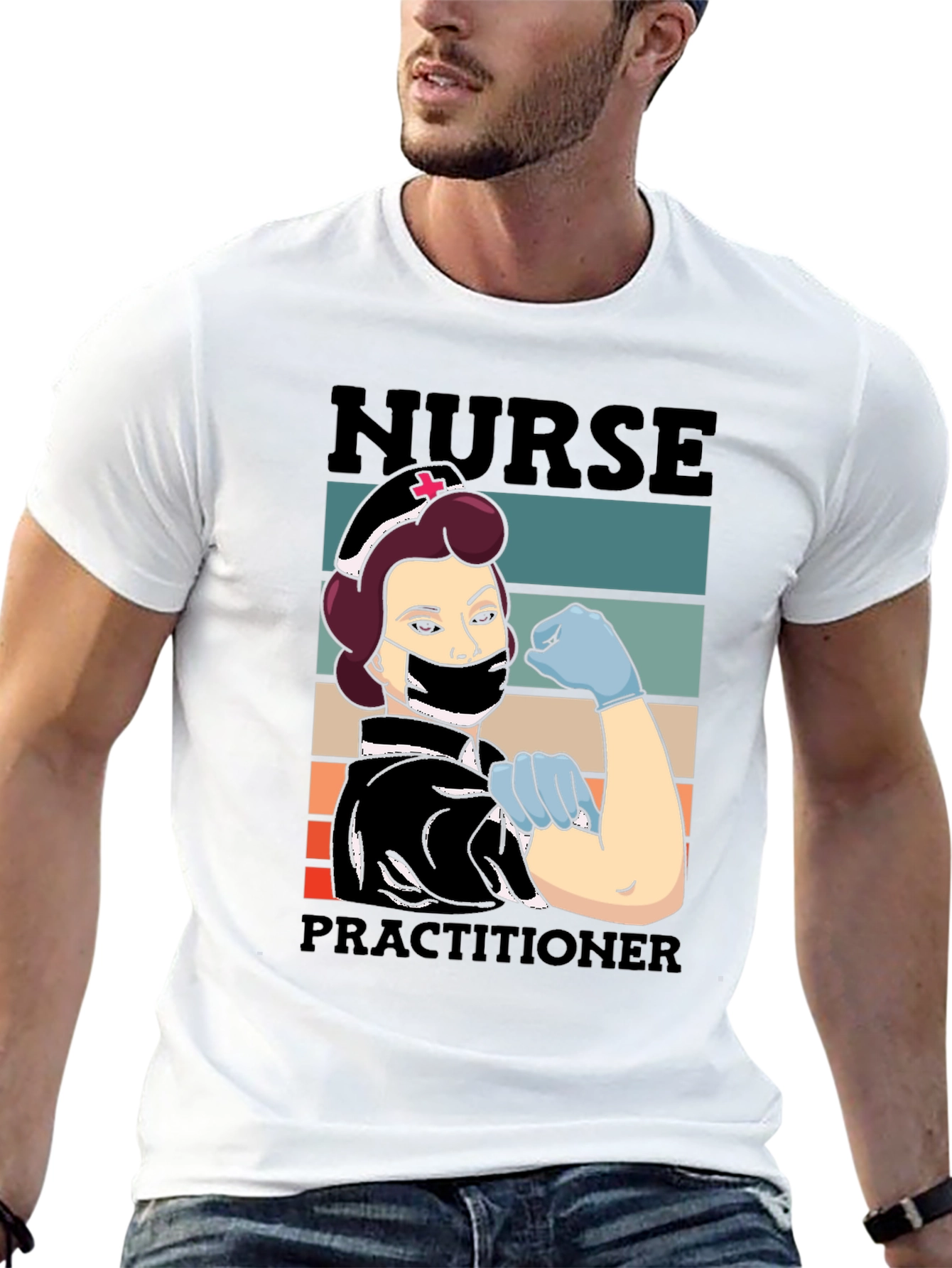 Black Nurse Practitioner T-Shirt, Healthcare Hero Tee view 13