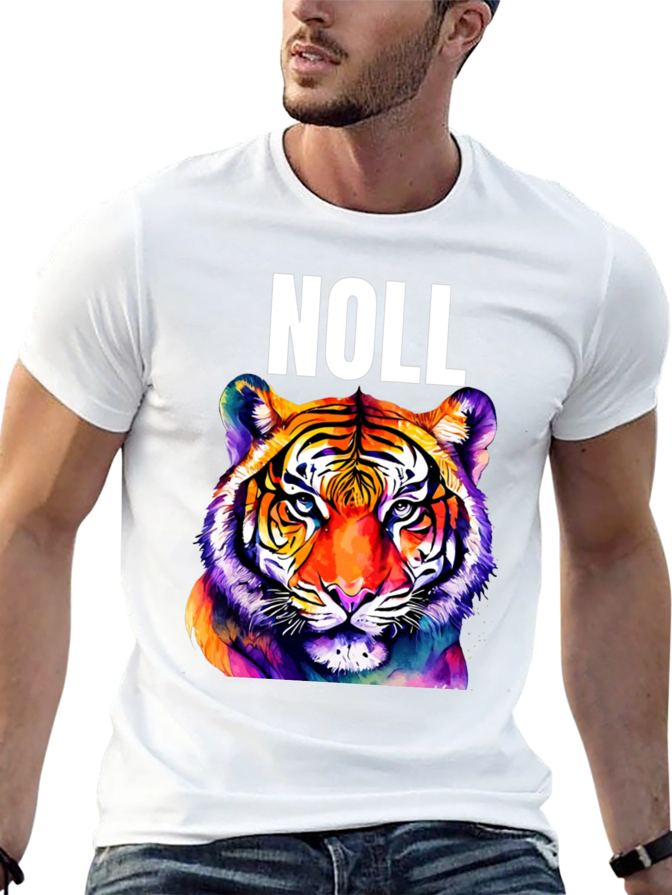 Black Noll Tiger Graphic T-Shirt - Vibrant Colorful Animal Tee view 13