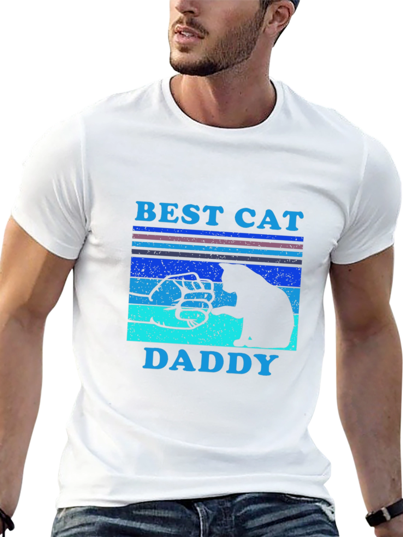 Black Best Cat Daddy T-Shirt - Cat Lover Gift view 13
