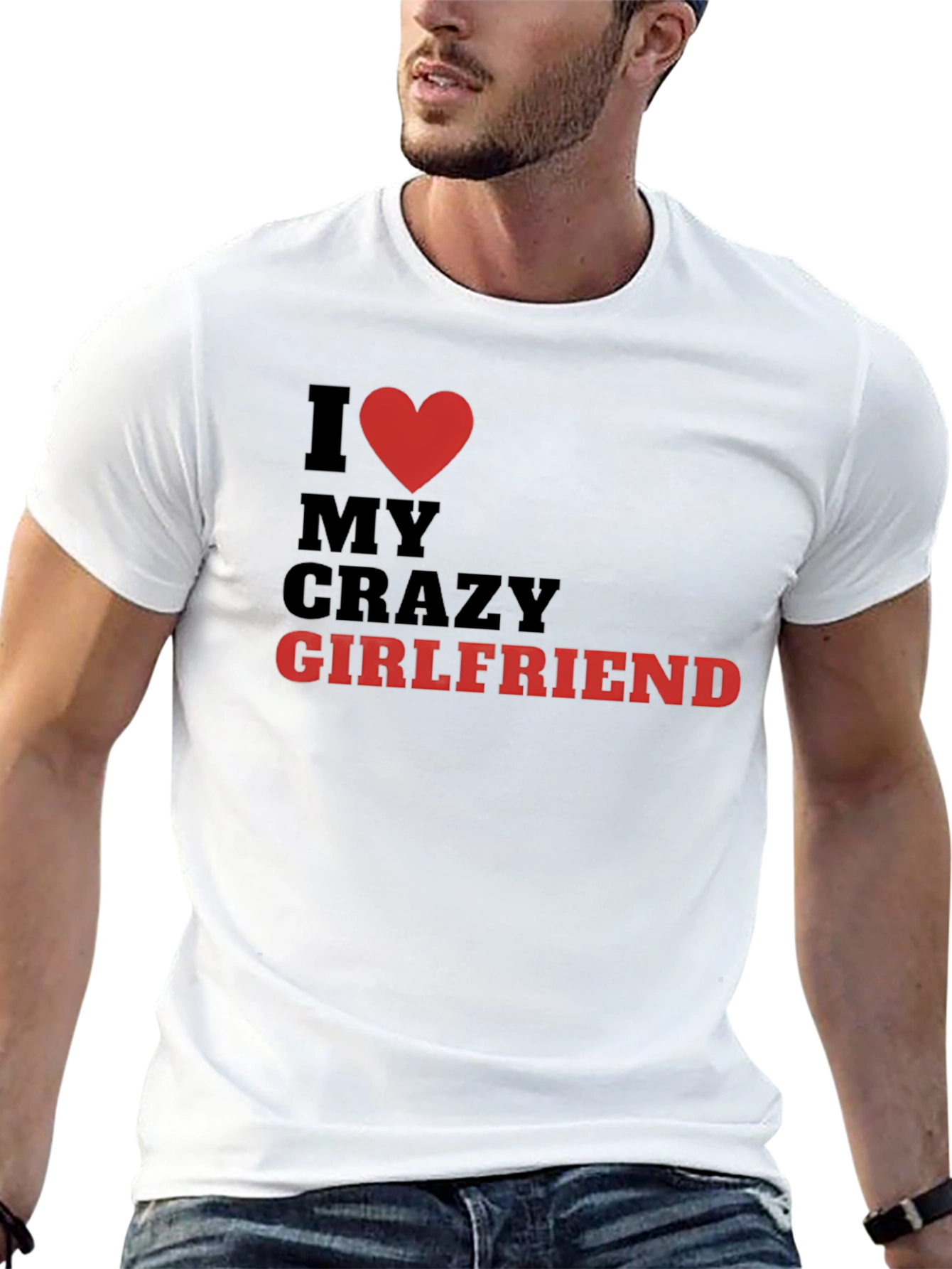 Black I Love My Crazy Girlfriend T-Shirt - Novelty Graphic Tee view 13