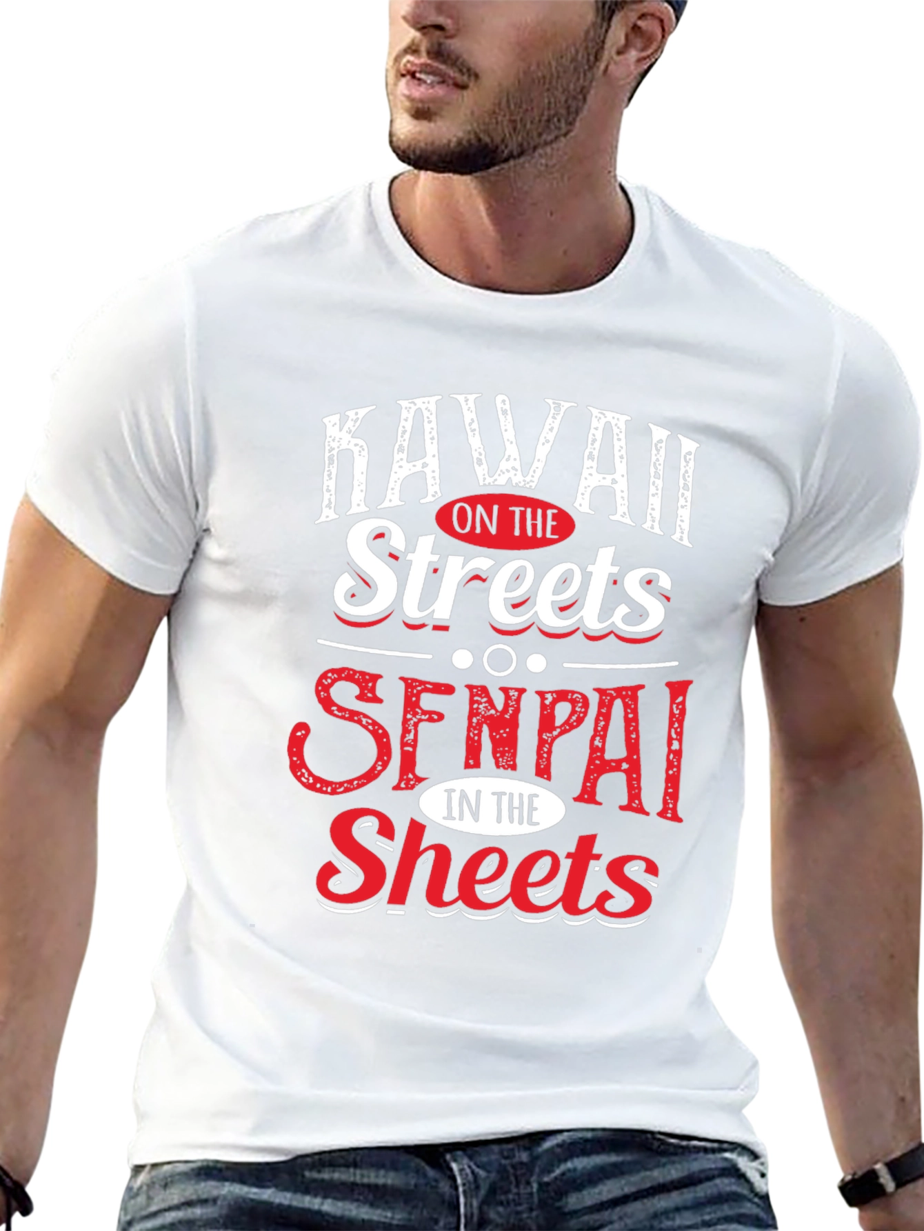 Black Kawaii on the Streets Senpai in the Sheets T-Shirt view 13