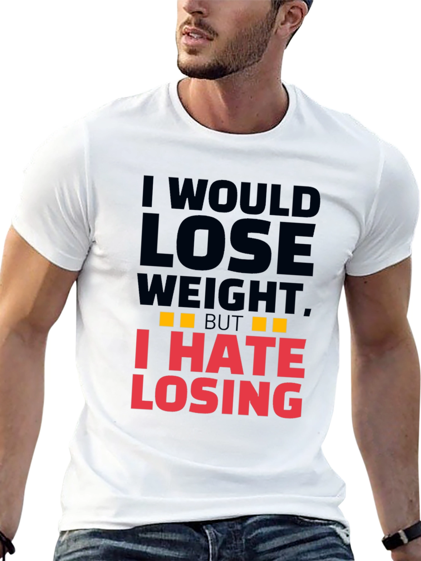Black Funny I Hate Losing T-Shirt view 13