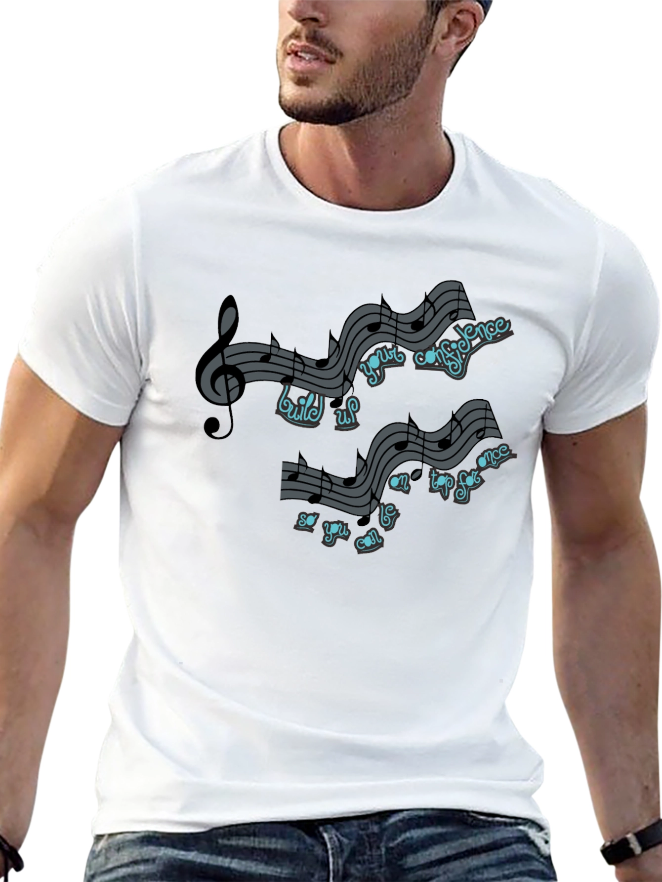 Black Musical Note Motivational Quote T-Shirt view 13