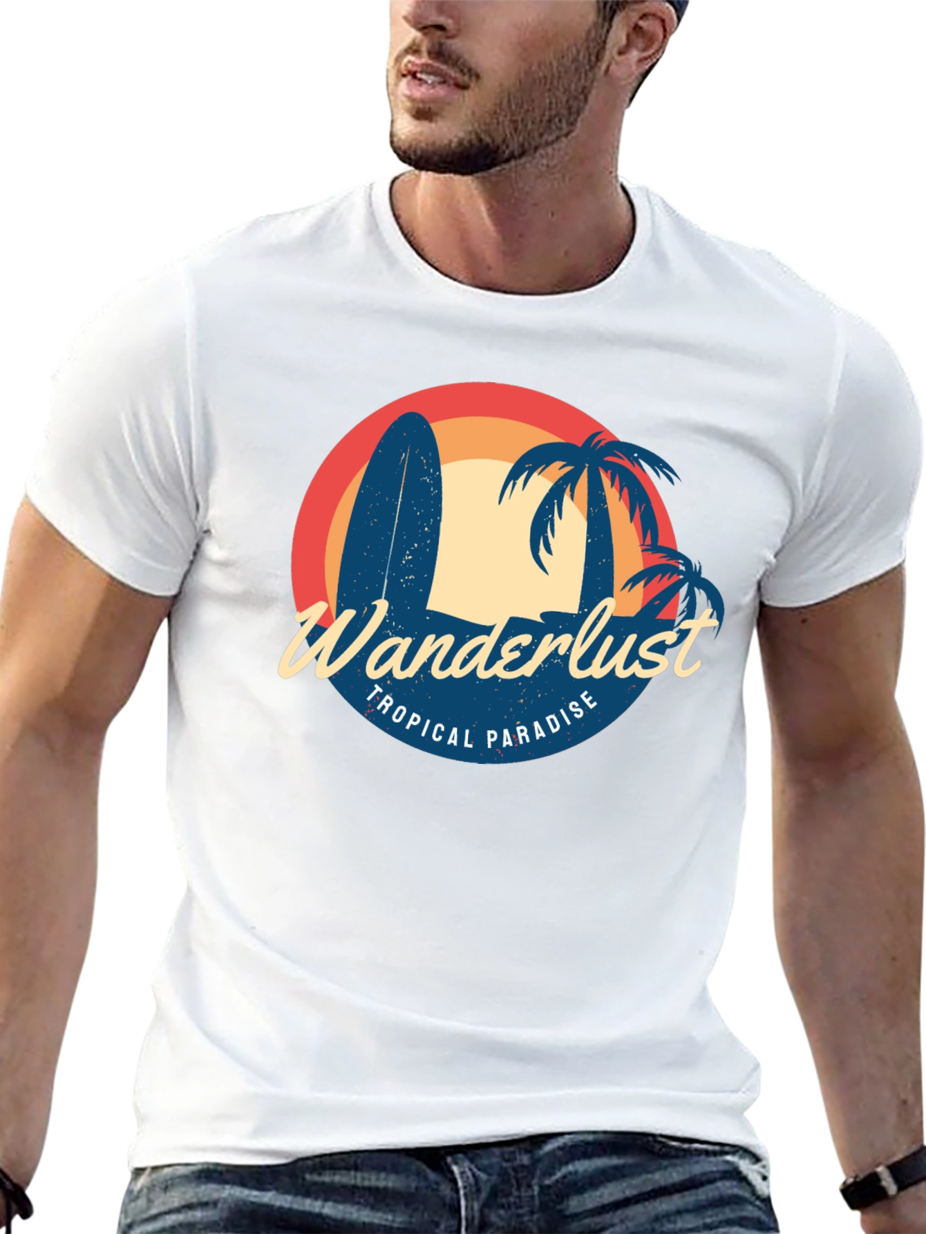 Black Wanderlust Tropical Paradise Graphic Tee view 13