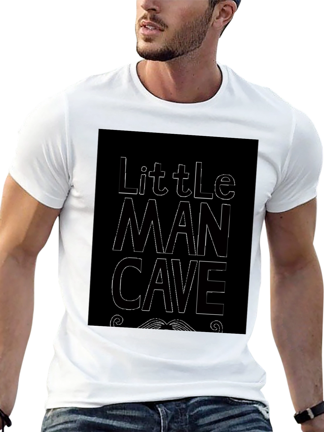 Black Little Man Cave Graphic Tee view 13