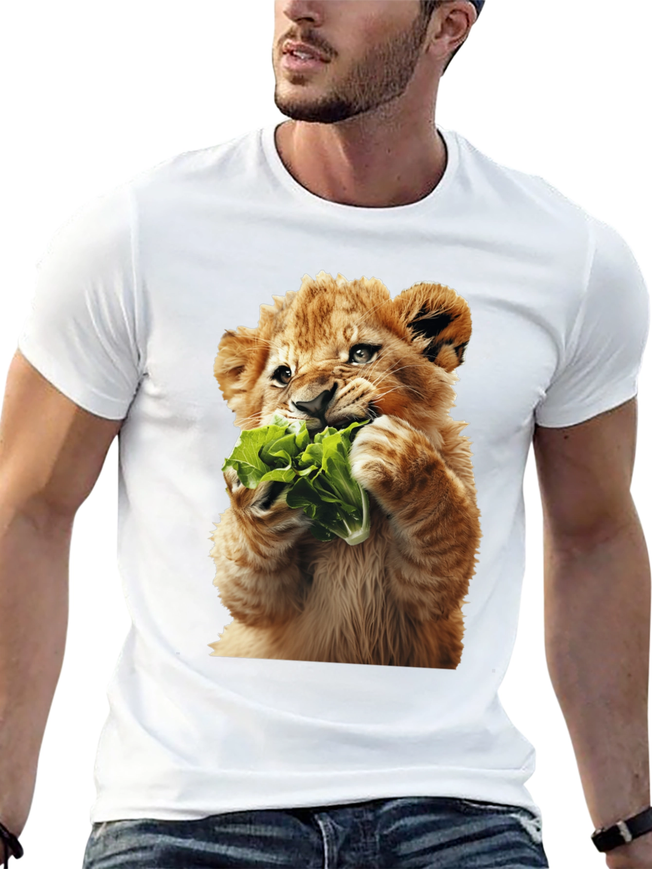 Black Lion Cub Lettuce Graphic Tee view 13