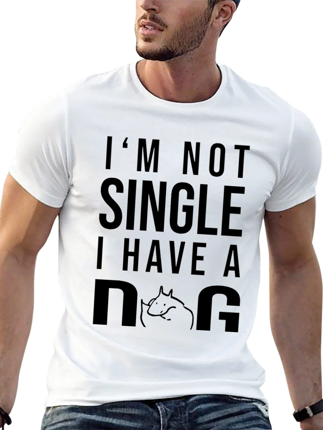Black I'm Not Single I Have a Dog T-Shirt view 13