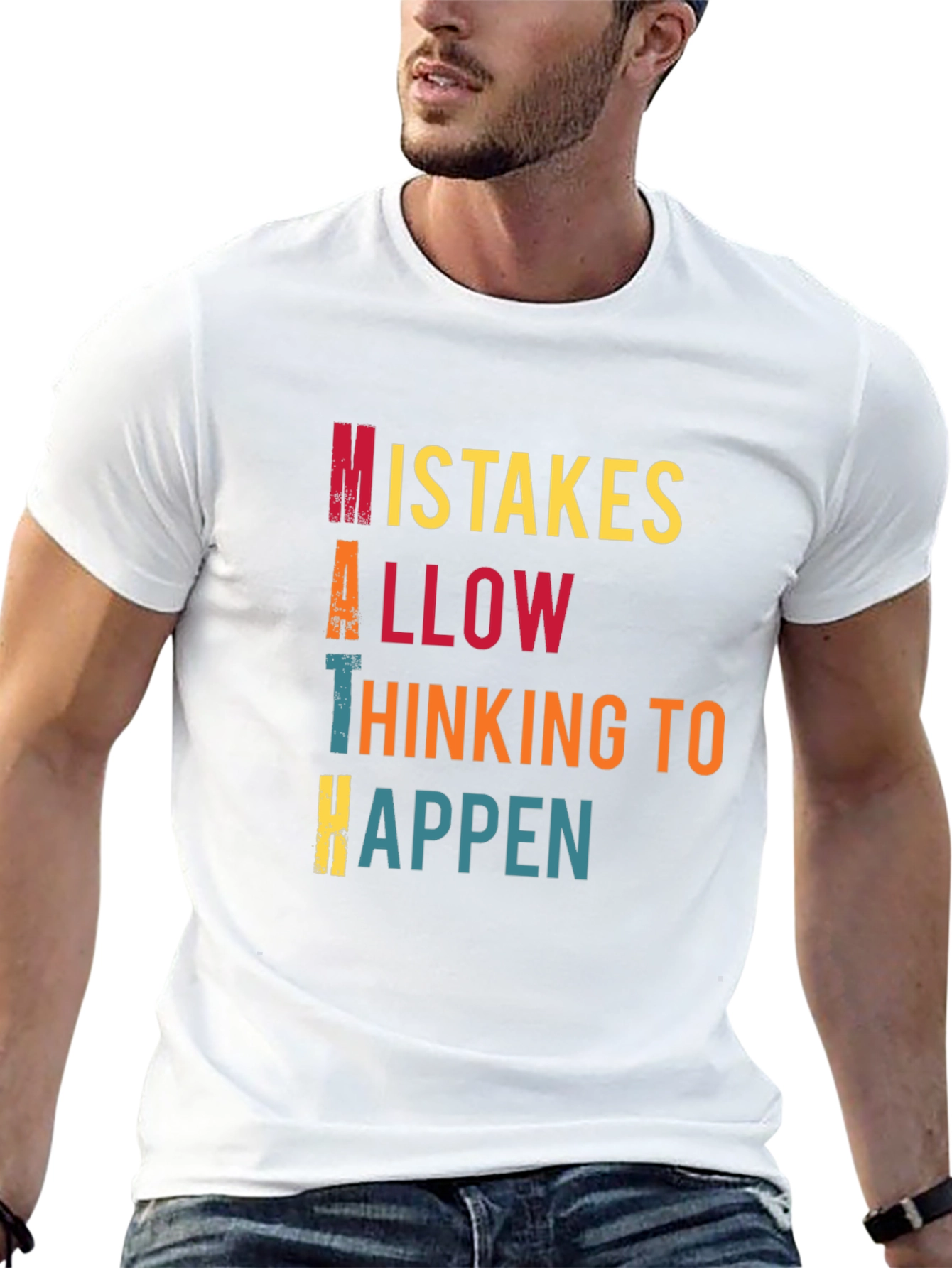 Black Math Mistakes T-Shirt, Thinking to Happen view 13