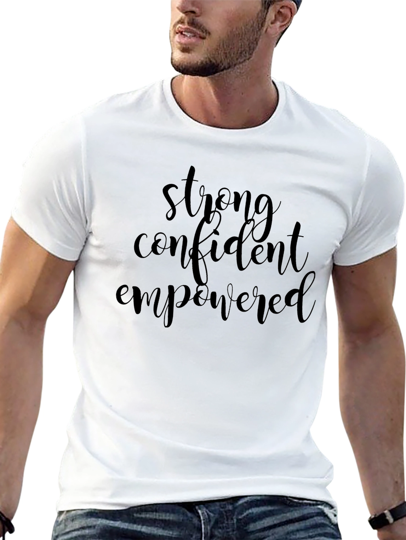 Black Strong Confident Empowered Black Tee view 13
