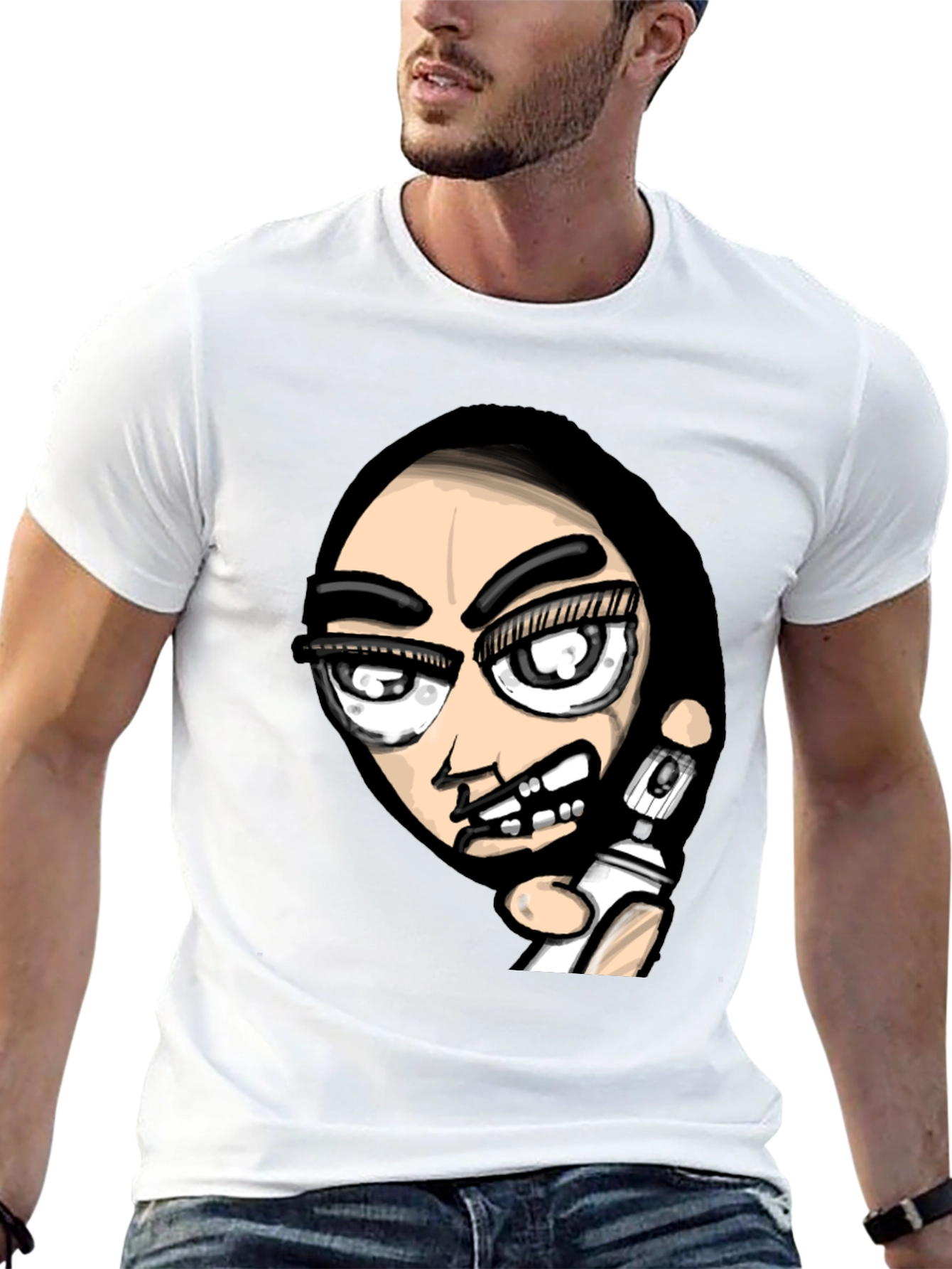 Black Edgy Graffiti Artist Graphic Black T-Shirt view 13