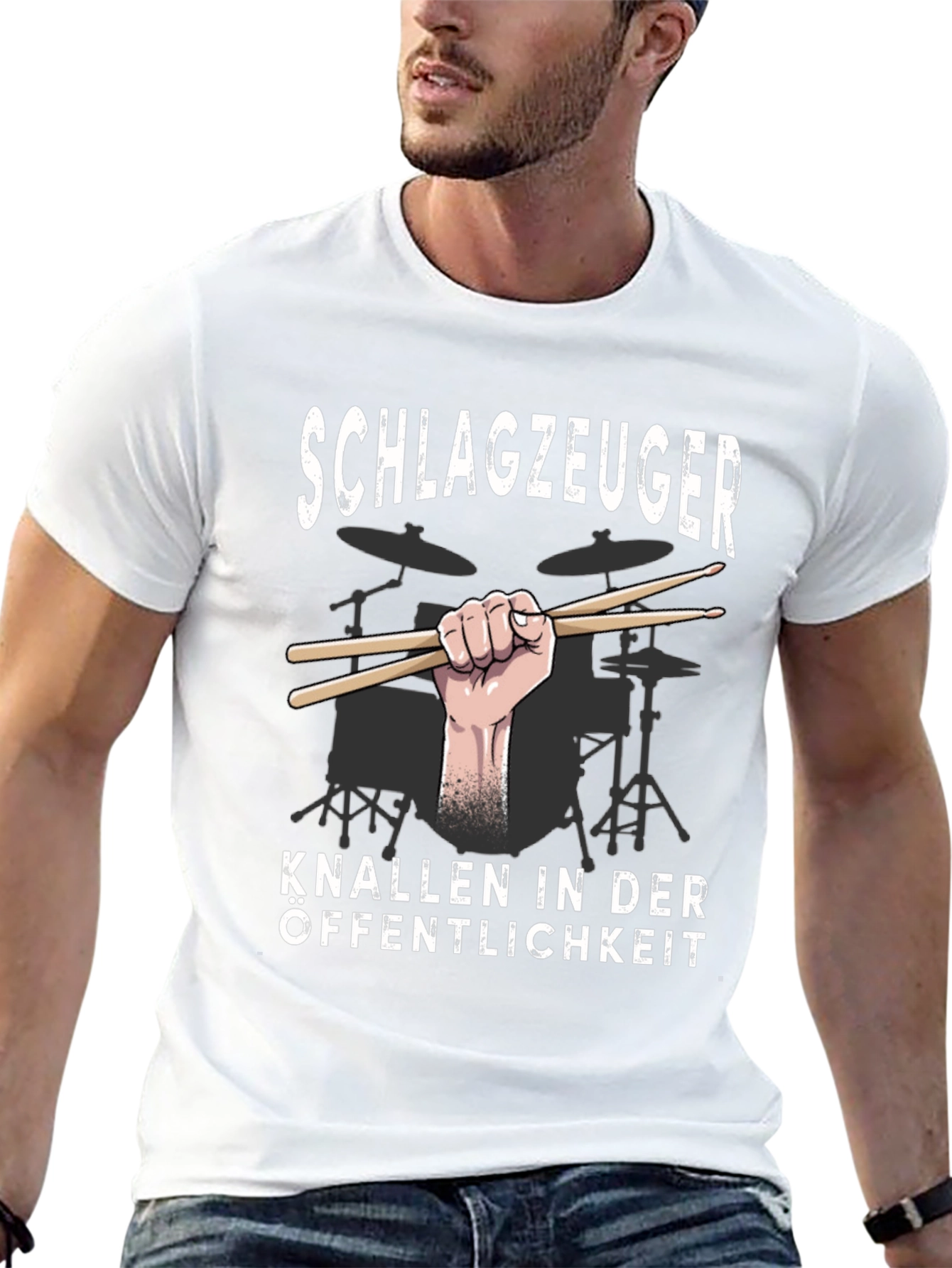 Black Drummer Shirt - Schlagzeuger Knallen In Der Offentlichkeit Tee view 13