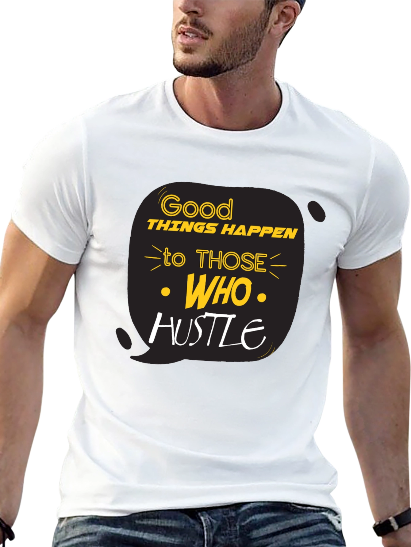 Black Good Things Happen T-Shirt Black Cotton Blend view 13