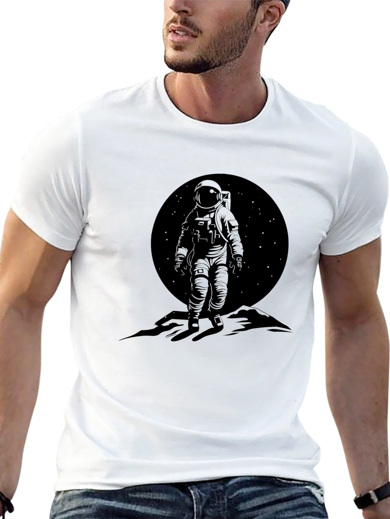 Black Astronaut Graphic Tee - Space Explorer Design view 13