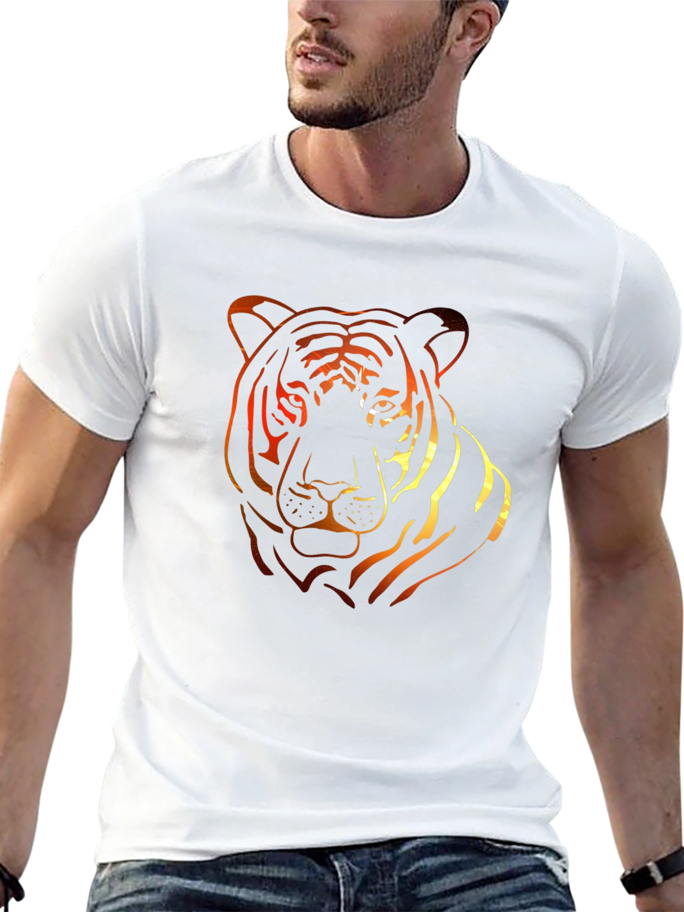 Black Fiery Tiger Graphic Tee - Bold Style view 13