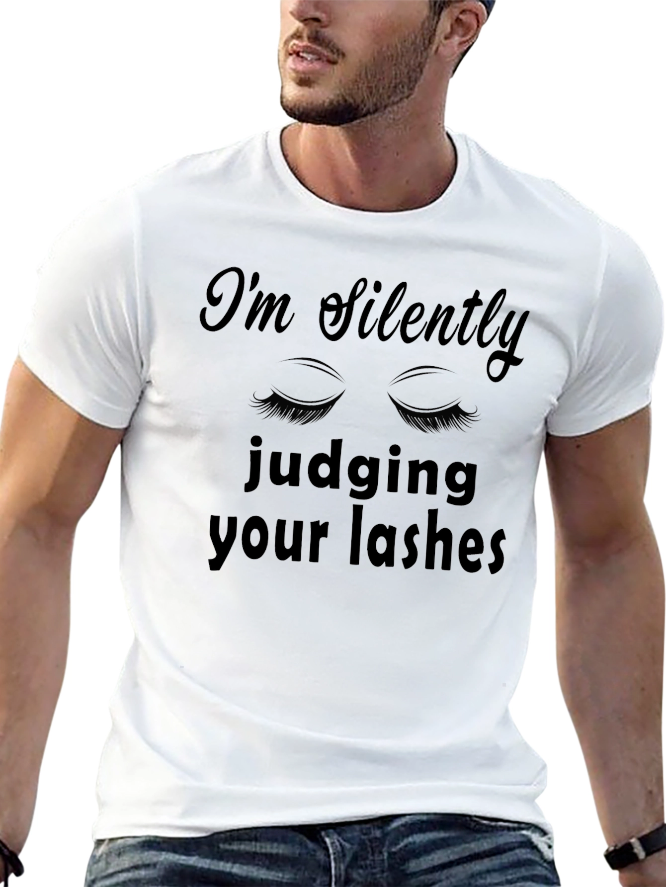 Black Judging Your Lashes Graphic T-Shirt view 13