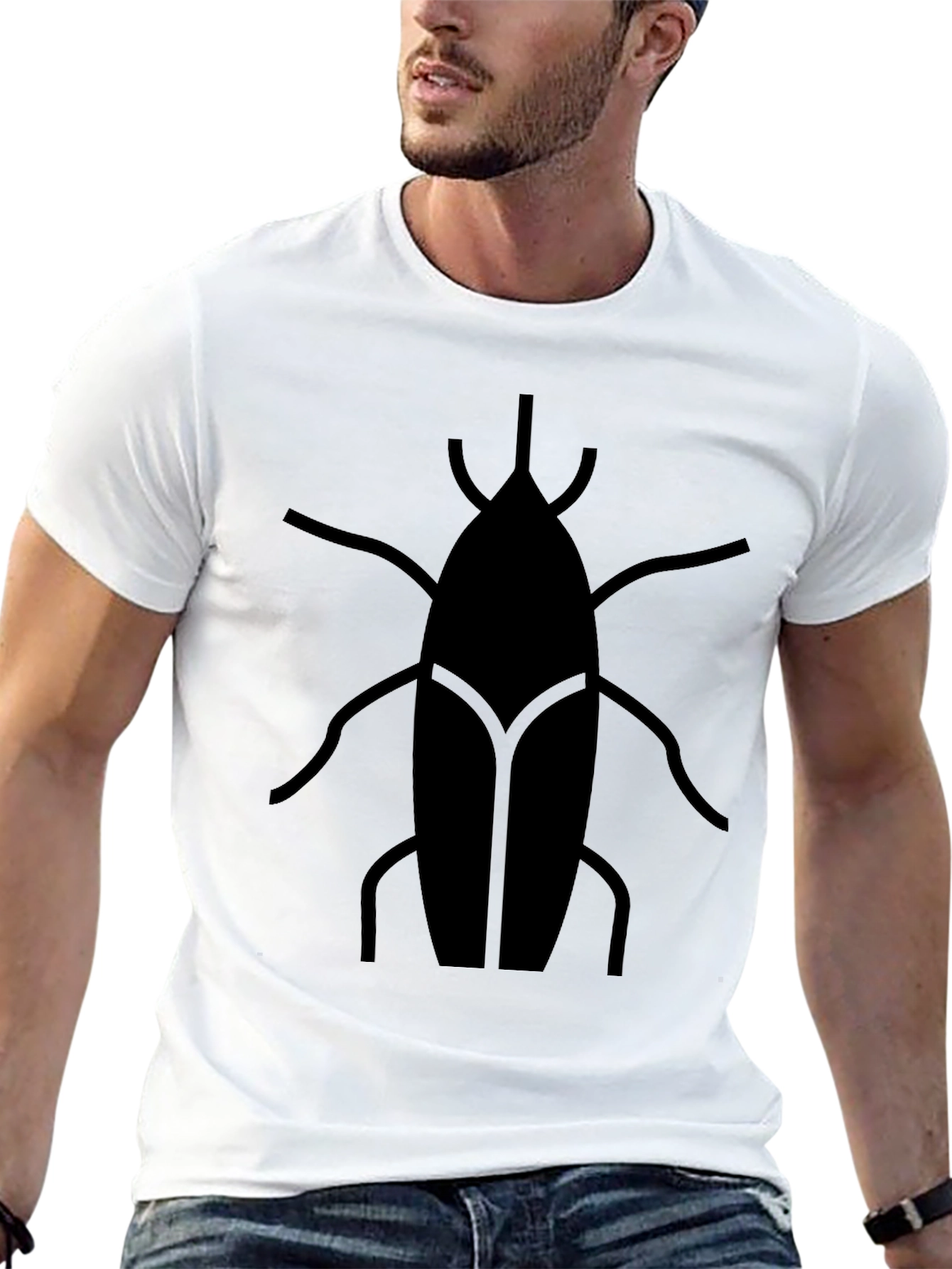 Black Modern Insect Graphic Tee - Black Casual Shirt view 13