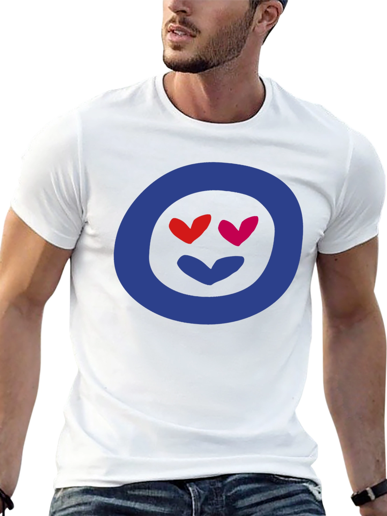 Black Heart Eyes Emoji Graphic Tee - Black Cotton Blend view 13