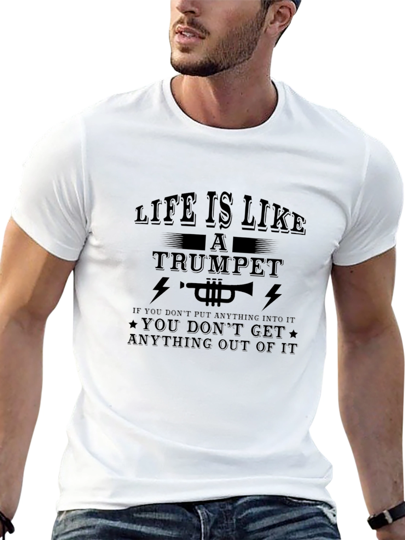 Black Life is Like a Trumpet Graphic T-Shirt view 13