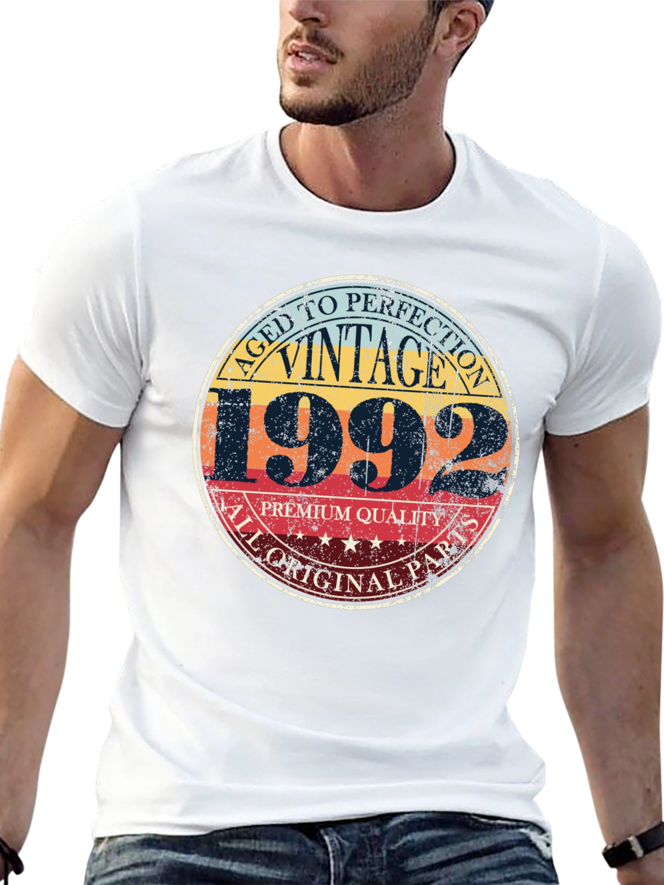Black Vintage 1992 Aged To Perfection Graphic T-Shirt view 13