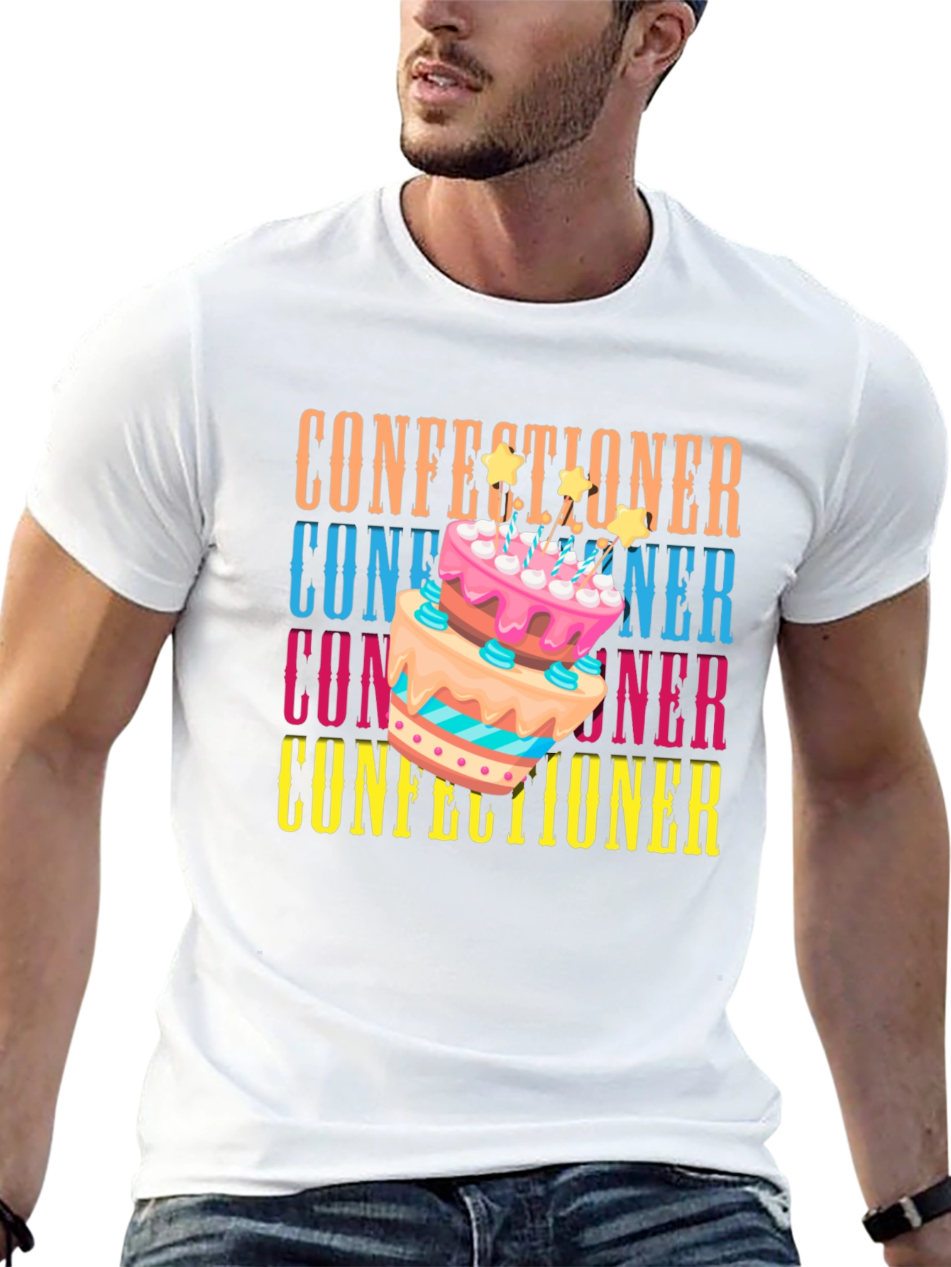 Black Confectioner Cake T-Shirt - Baking Lover's Tee view 13