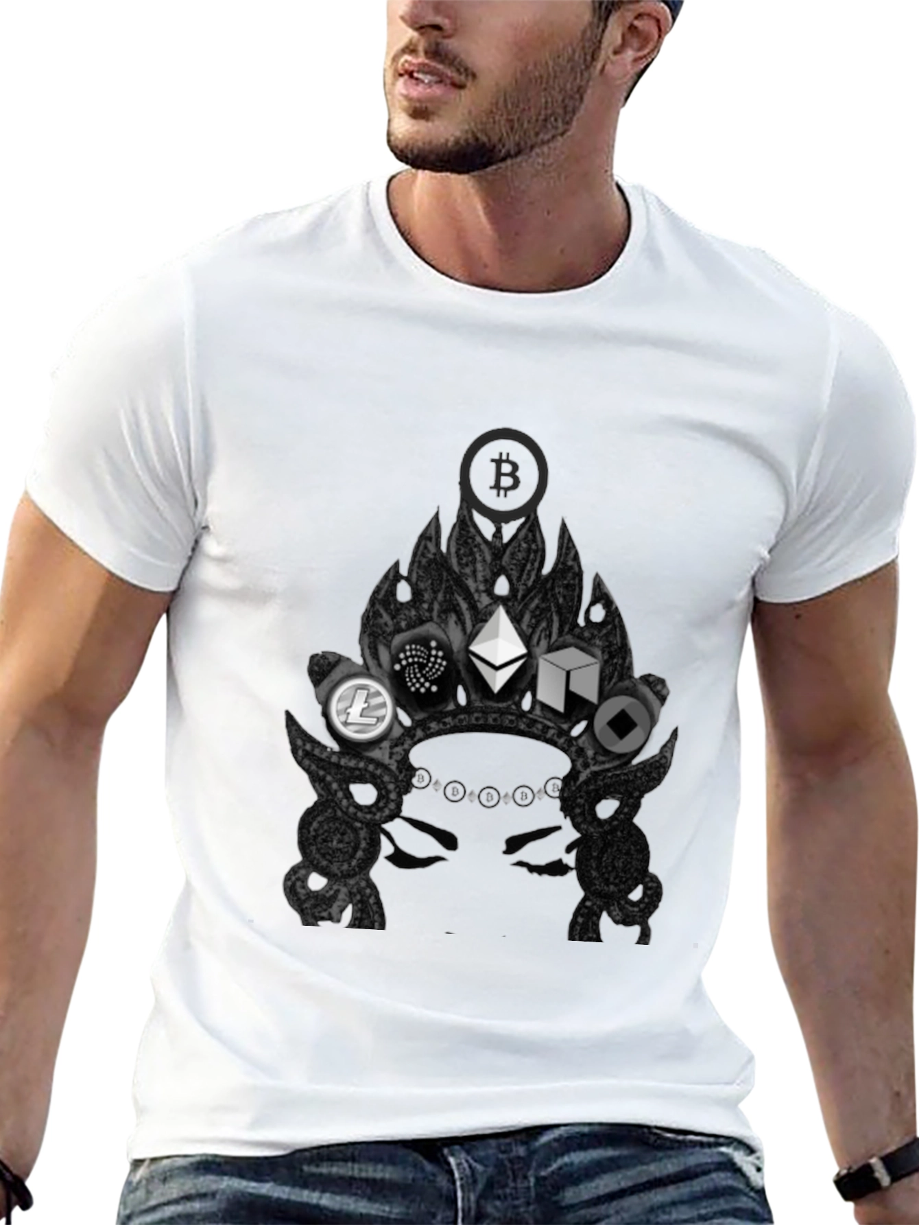 Black Crypto Crown Black Tee view 13