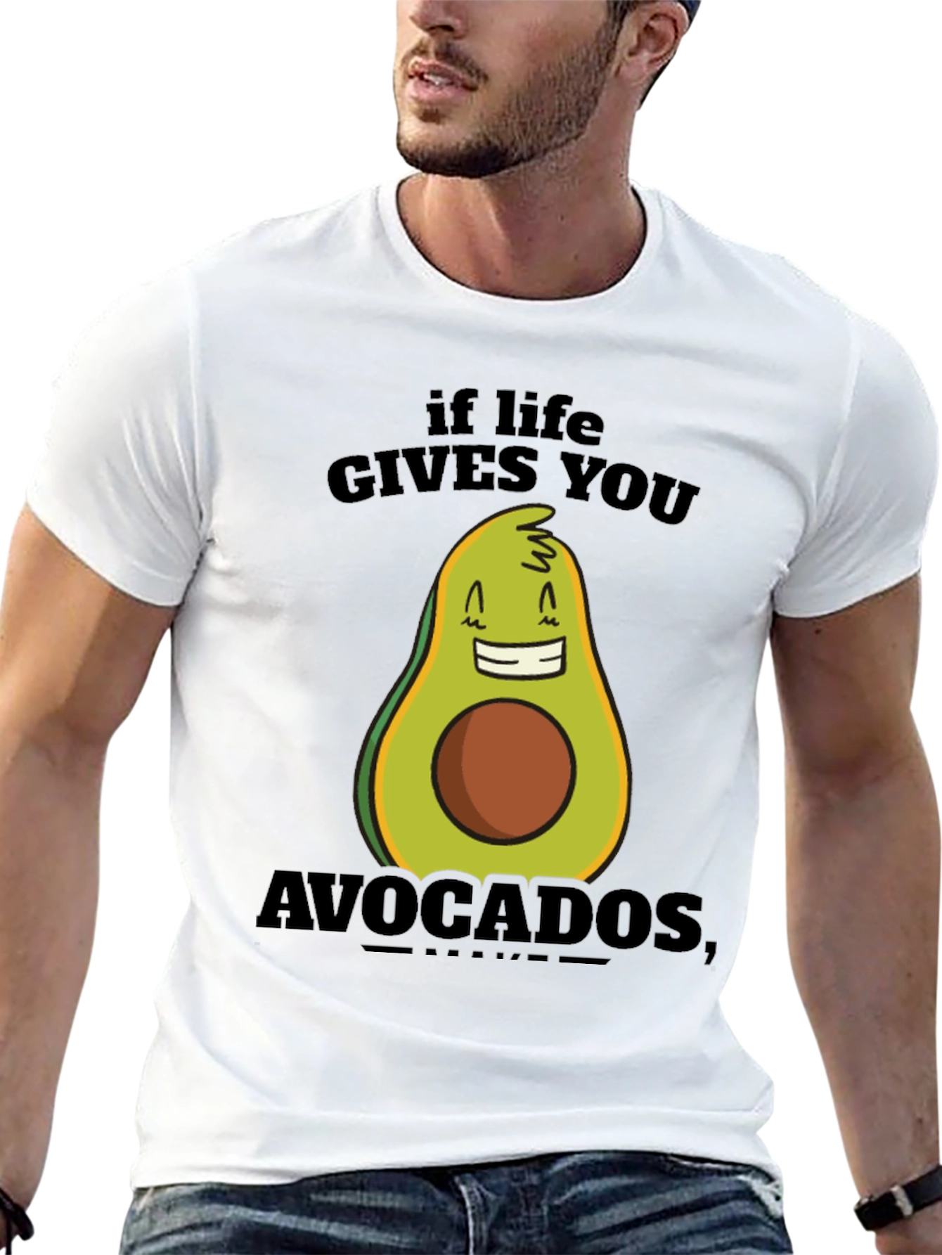 Black Funny Avocado T-Shirt - If Life Gives You Avocados view 13