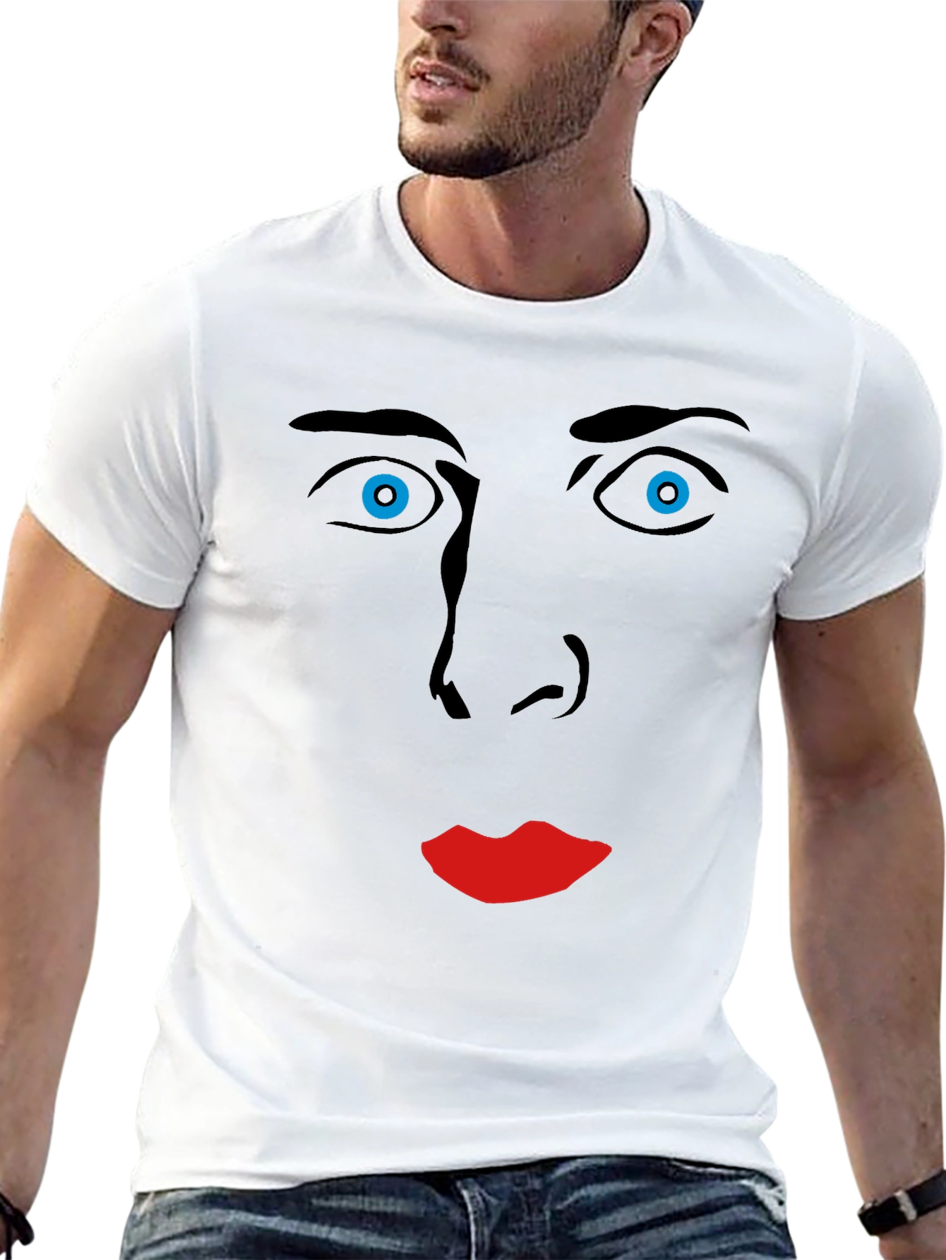 Black Nicolas Cage Face Graphic Tee - Soft Cotton Blend view 13