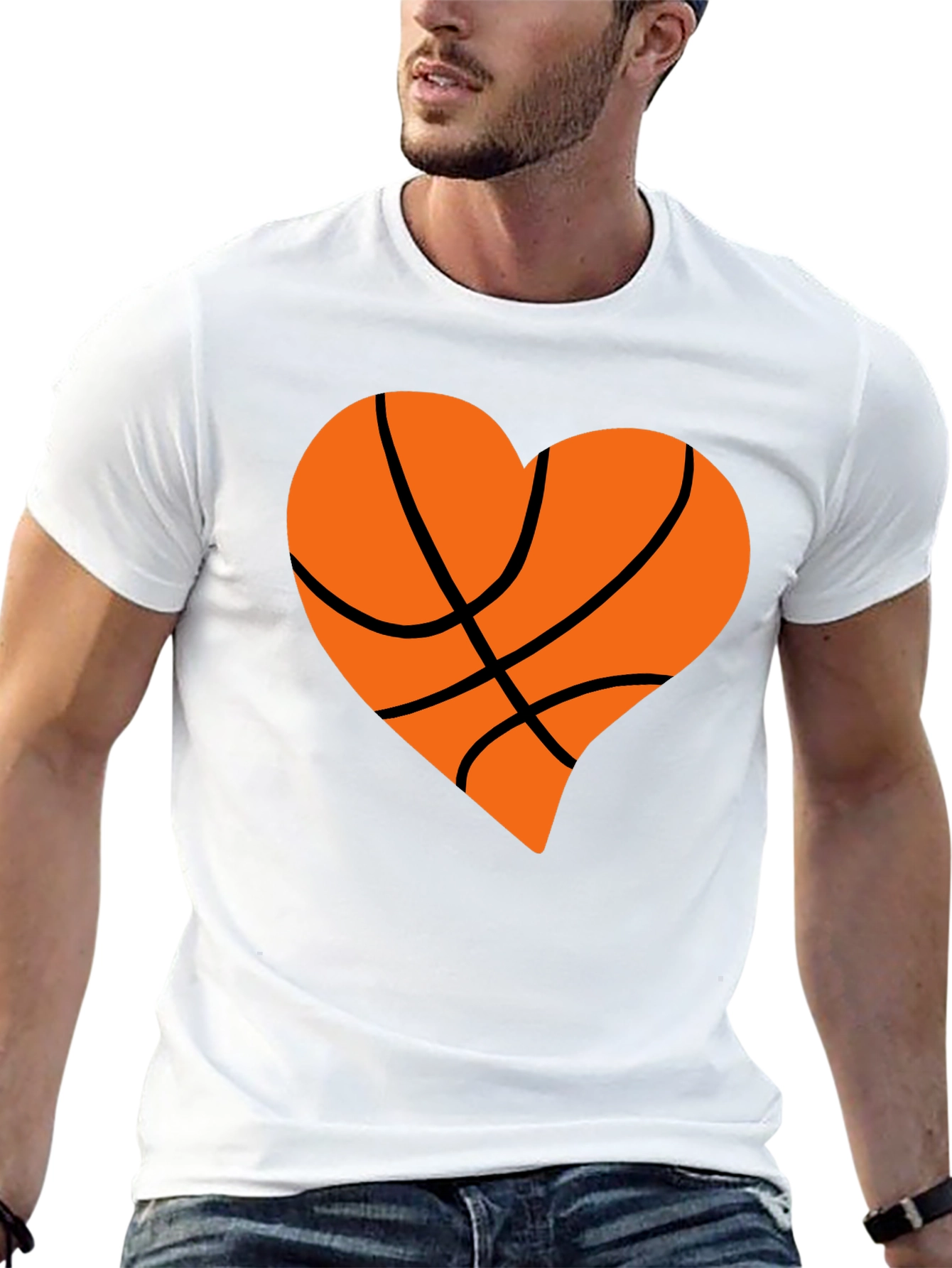 Basketball Heart Graphic Tee - Black - 13