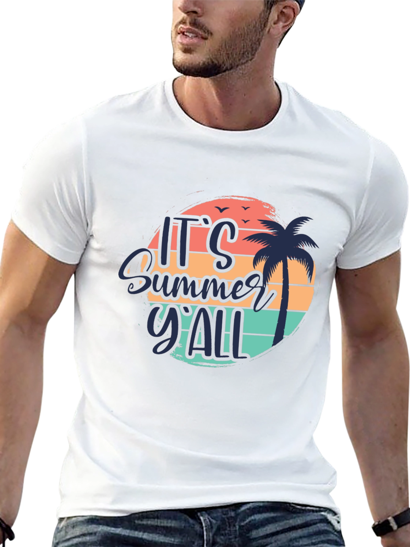 Black It's Summer Y'All T-Shirt view 13