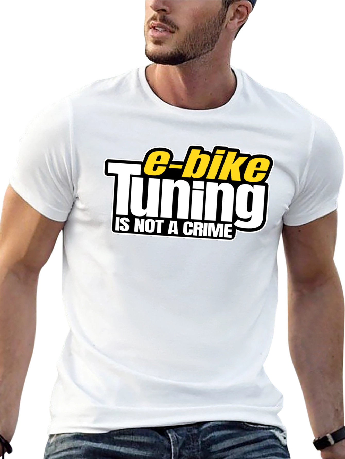 Black E-Bike Tuning Is Not a Crime Black T-Shirt view 13