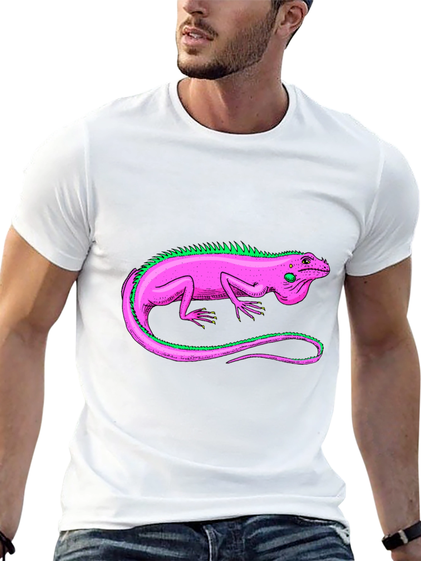 Black Iguana Graphic Tee - Stylish Reptile Design T-Shirt view 13