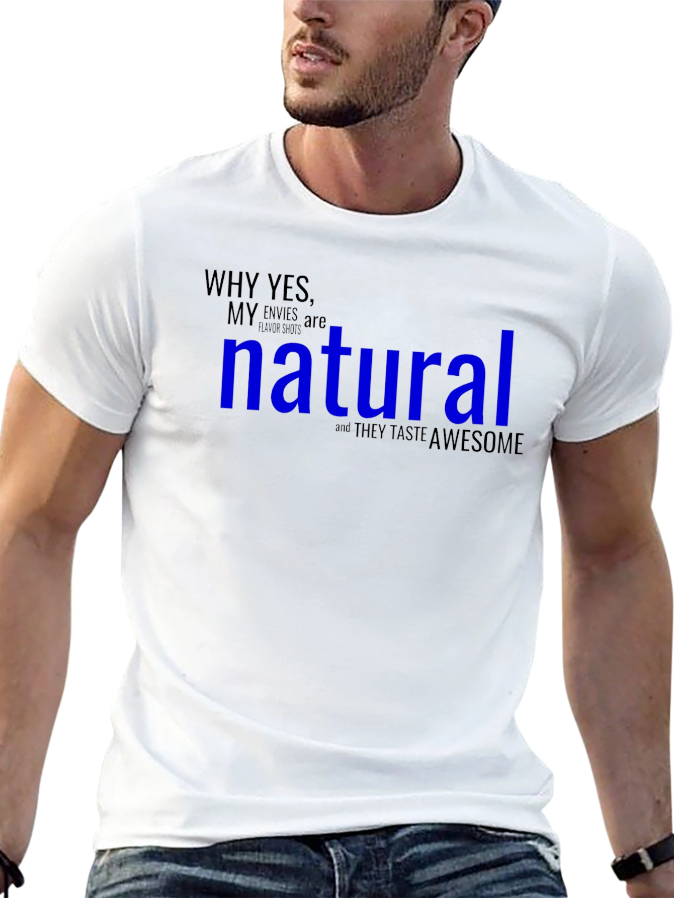 Black Funny "Natural" Graphic T-Shirt view 13