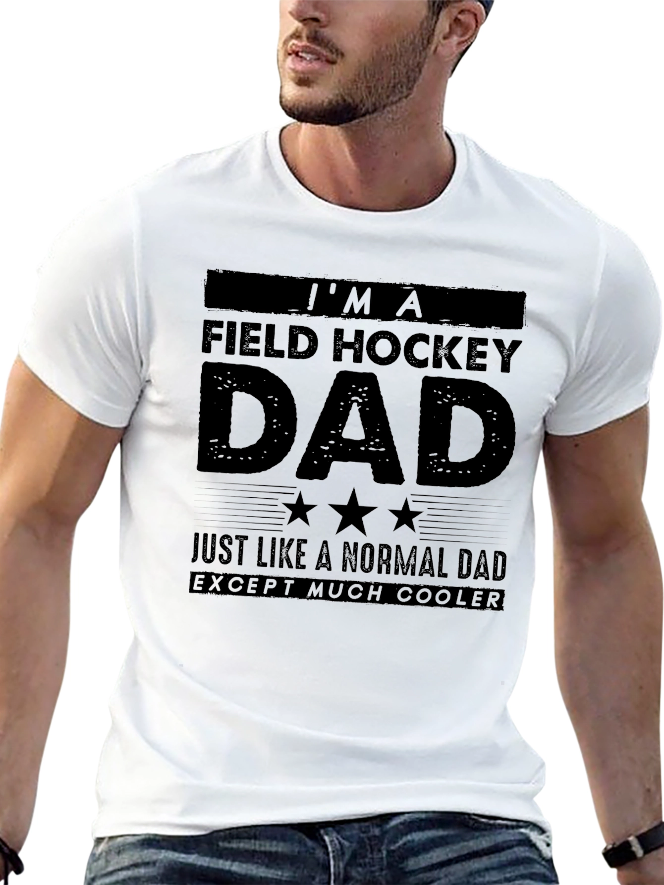 Black Field Hockey Dad Graphic Tee view 13