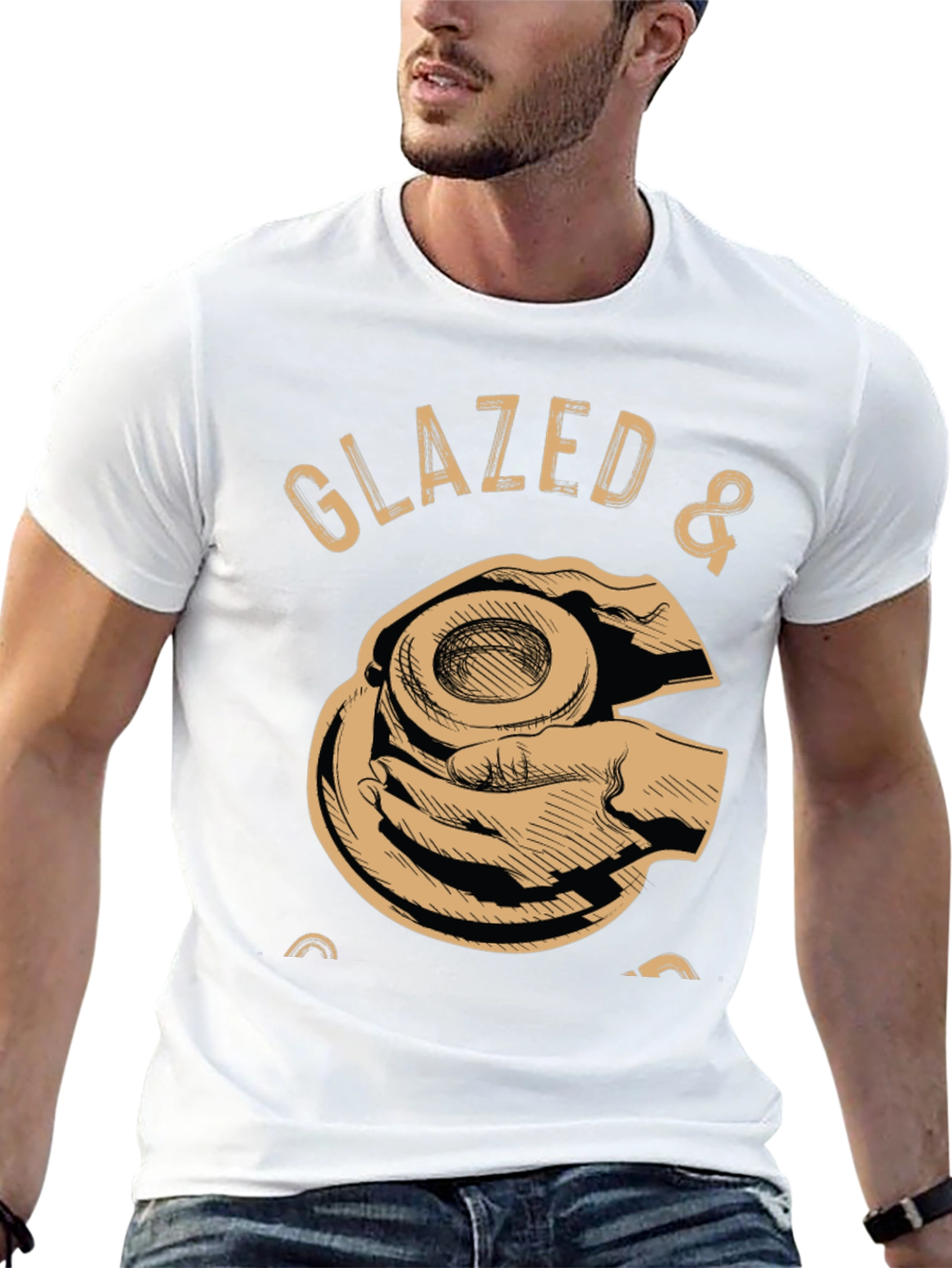 Black Glazed & Confused Donut Lover Graphic T-Shirt view 13