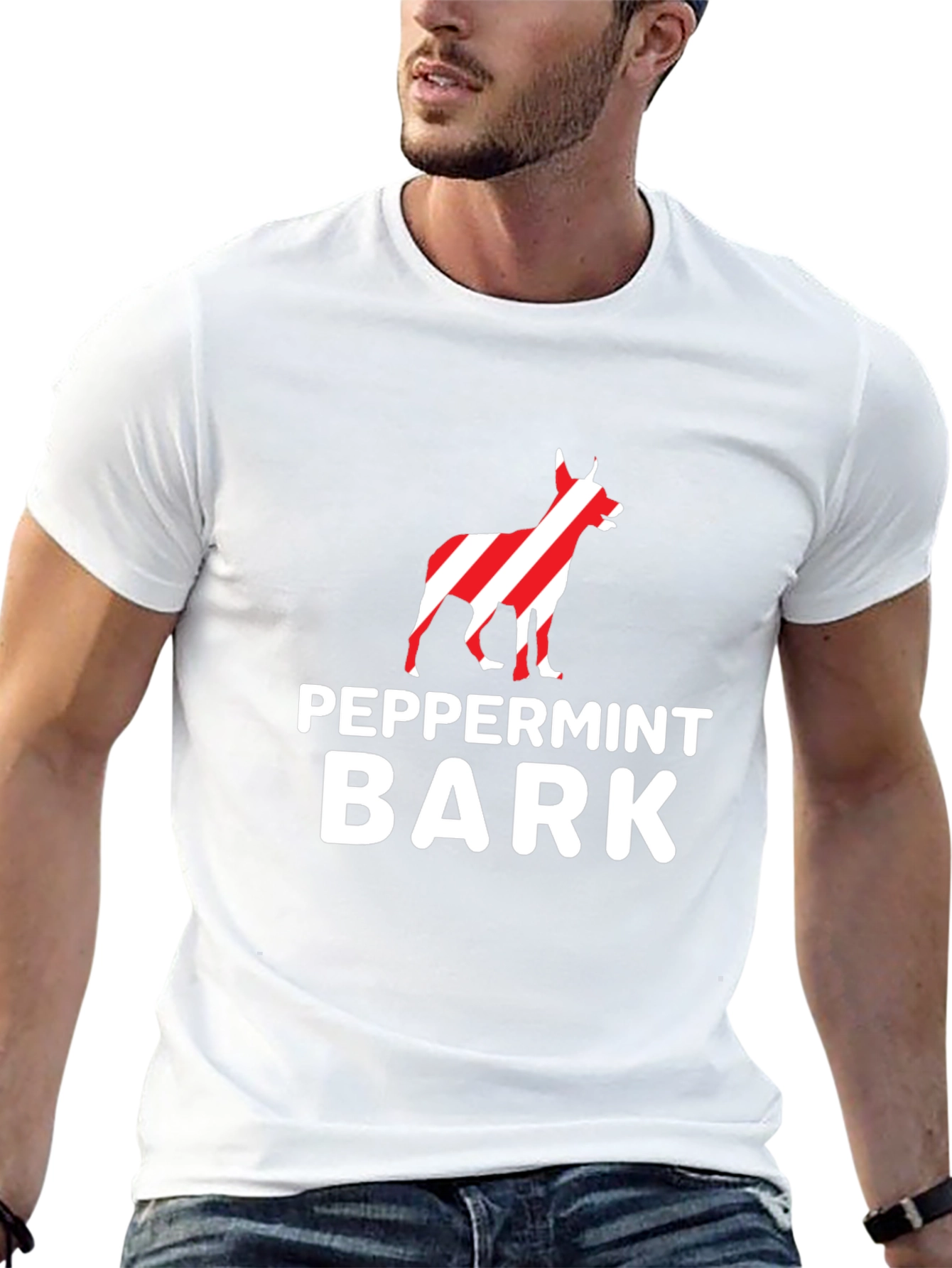 Black Peppermint Bark Dog Graphic T-Shirt view 13