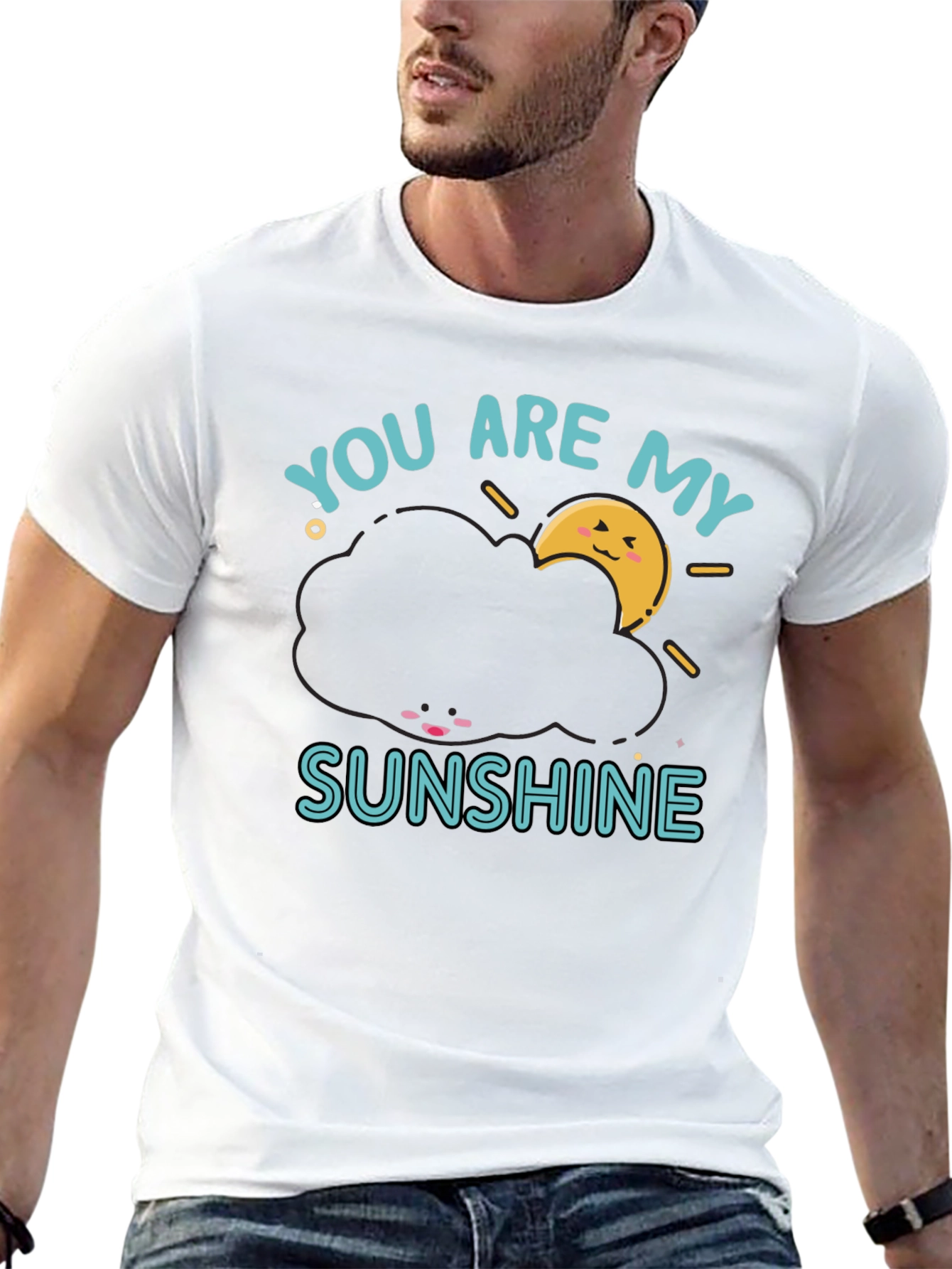 Black You Are My Sunshine Graphic Tee - Cute Cloud Design view 13