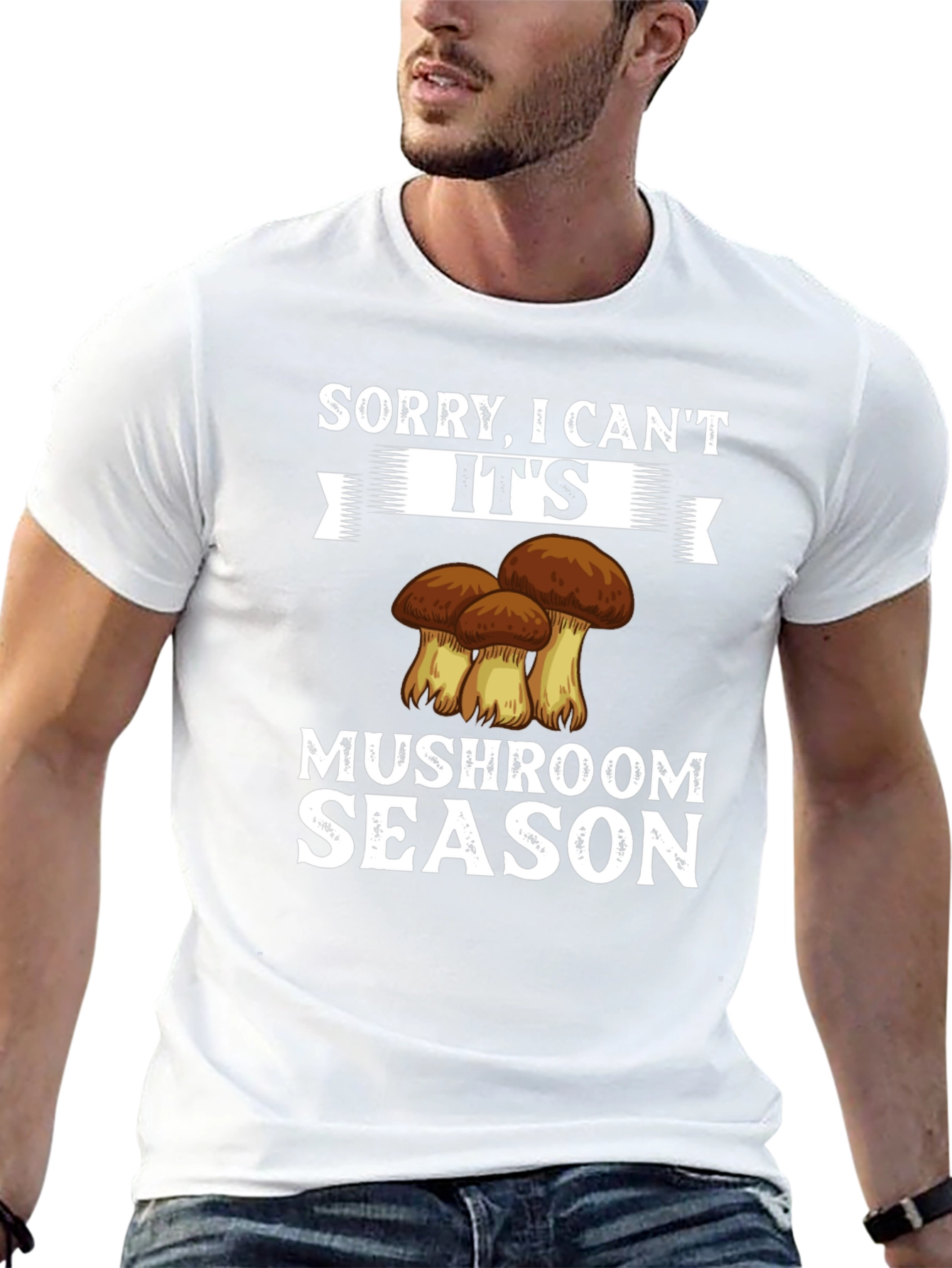 Black Mushroom Season Graphic Tee - Funny Casual Shirt view 13